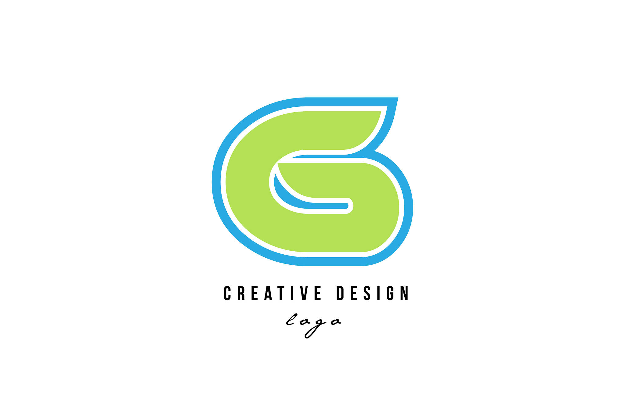 blue green alphabet letter g logo icon design