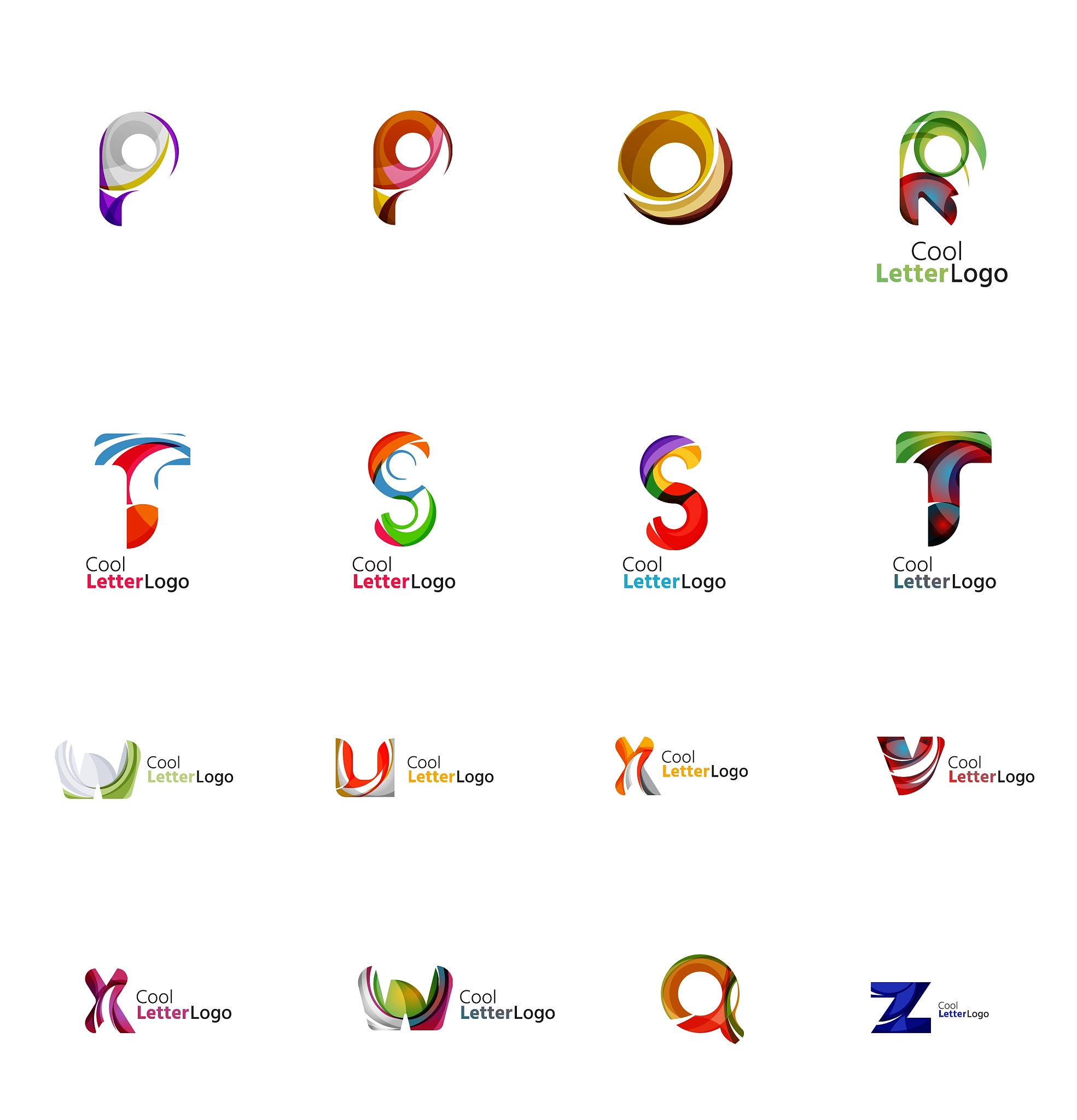 set of universal company logo ideas business icon