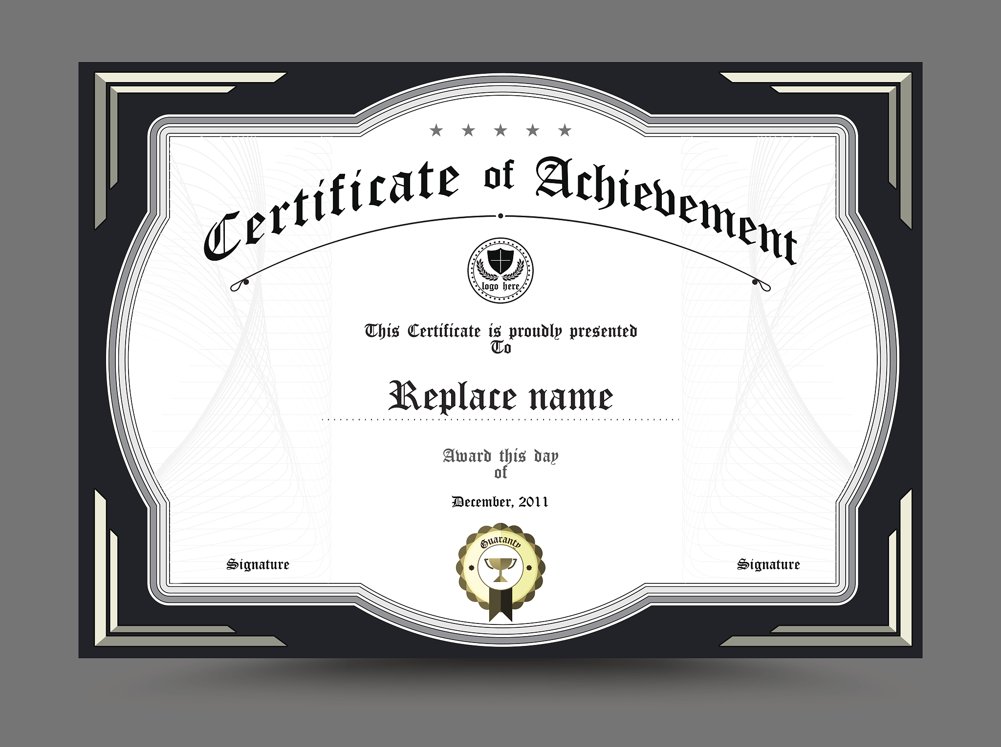 certificate of archievement template design. vector illustration