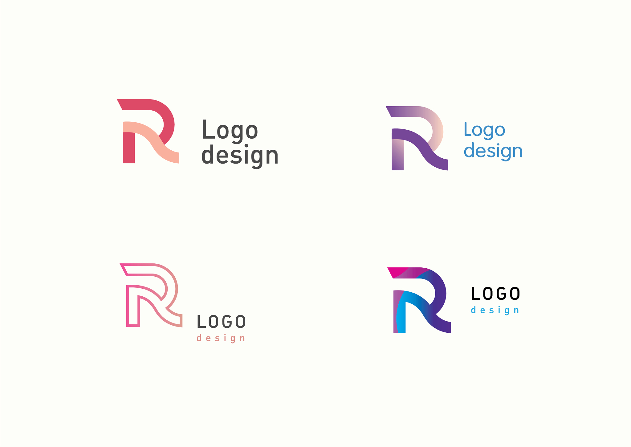 set creative geometric logo the