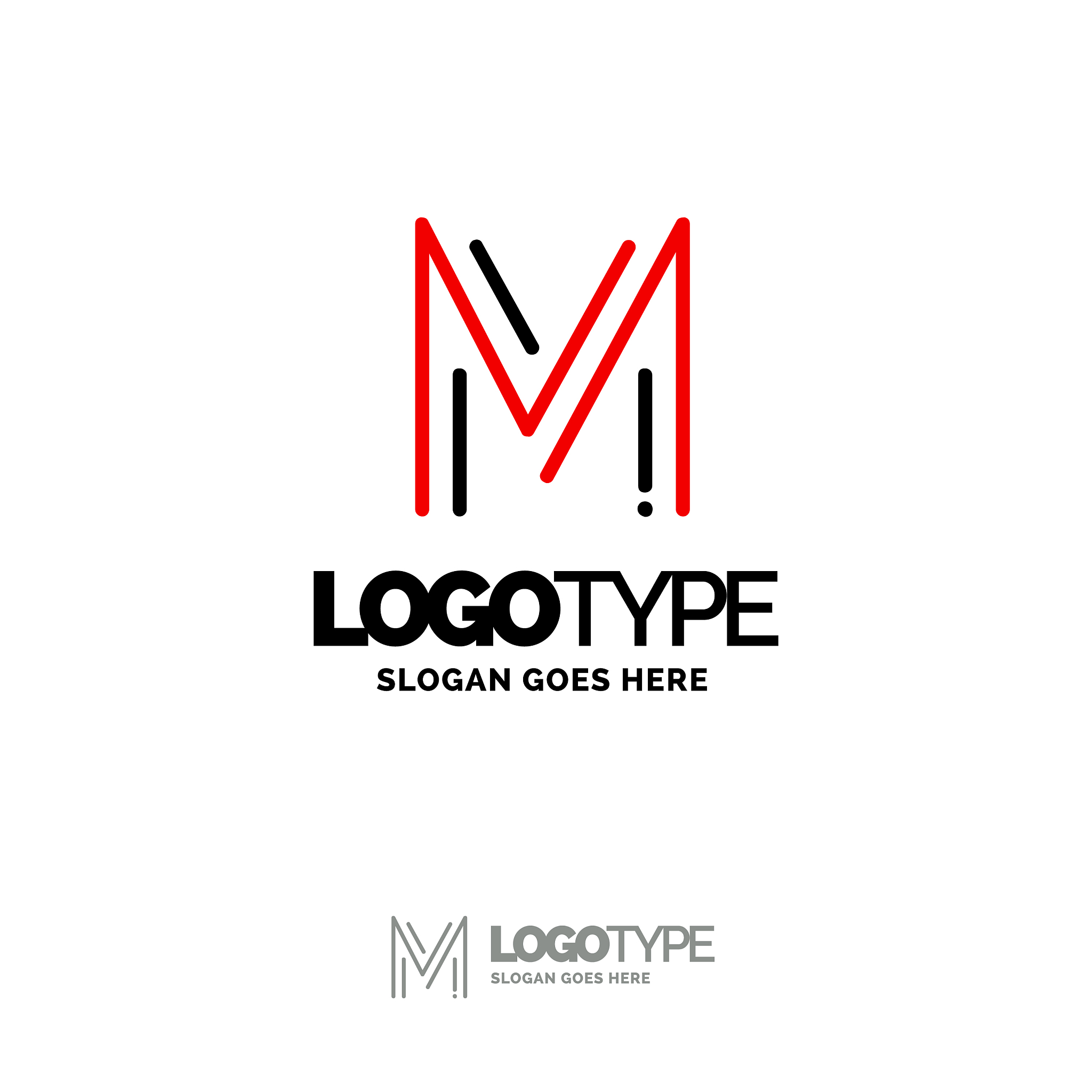 m logo digital logo template black and red logo