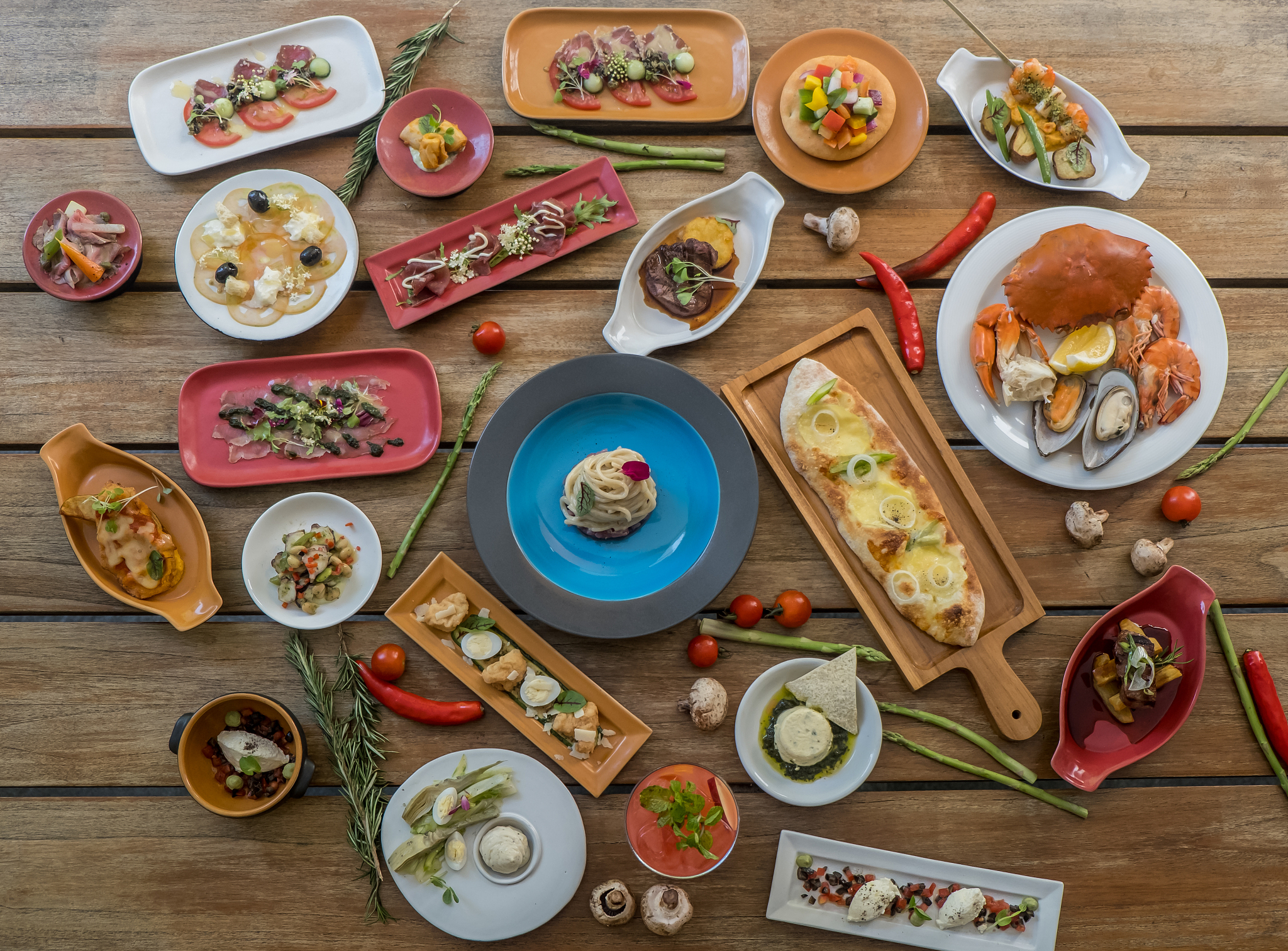 various italian dishes on the table. italian delicious food