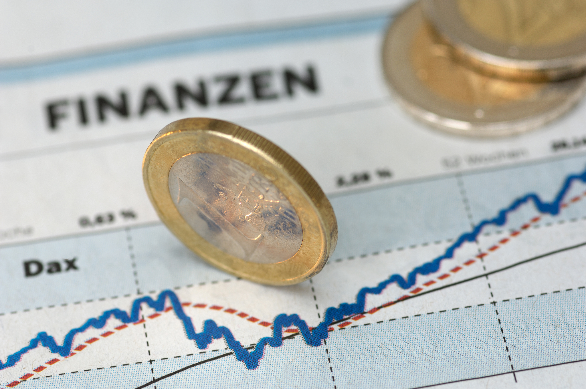 chart with euro coins