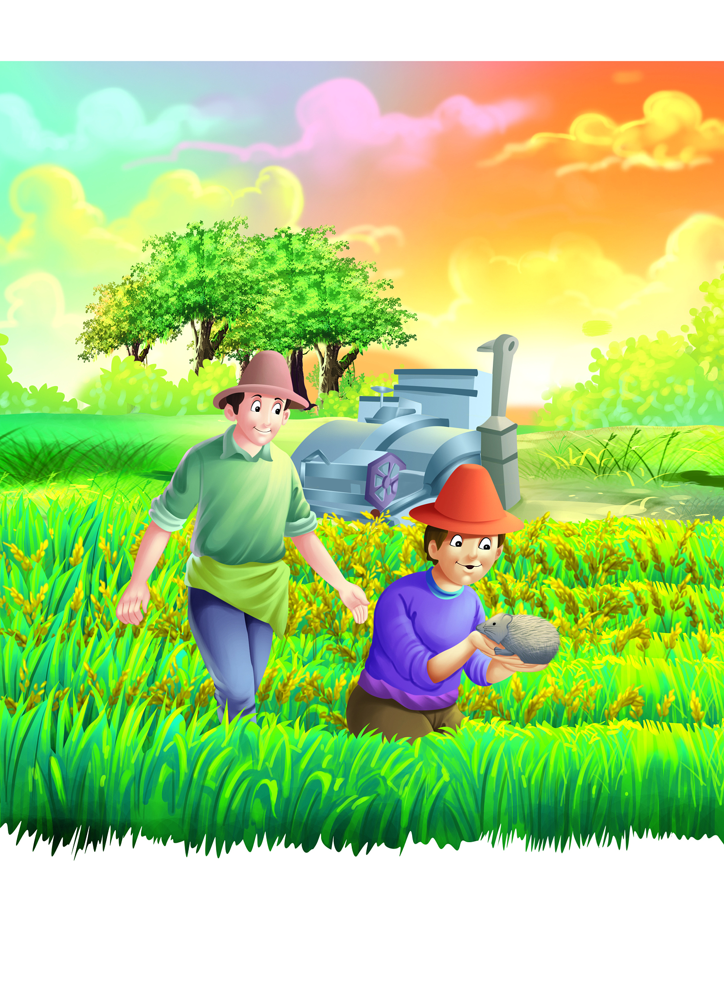 请检查修改下面这篇文章的错别字适当修改。田野的春春风吹拂日光和煦春花烂漫正是春光好时节。小兰走在田地里看见一棵树便折断树枝看到一土窝就一脚跺平扬飞的尘土都粘在了衣眼裤子上路边的小花刚刚展开笑颜便被她一下子拔断垂着头被她塞进衣包里。她等着小伙伴来呢！小波来了与她打了个招呼她本以为小波是来跟她玩儿的便母拉的他的手要跑可一听小波说他是来为家里的田地浇水时她登时恼怒起来她同对种菜没好感小时候爸爸逼着她要她