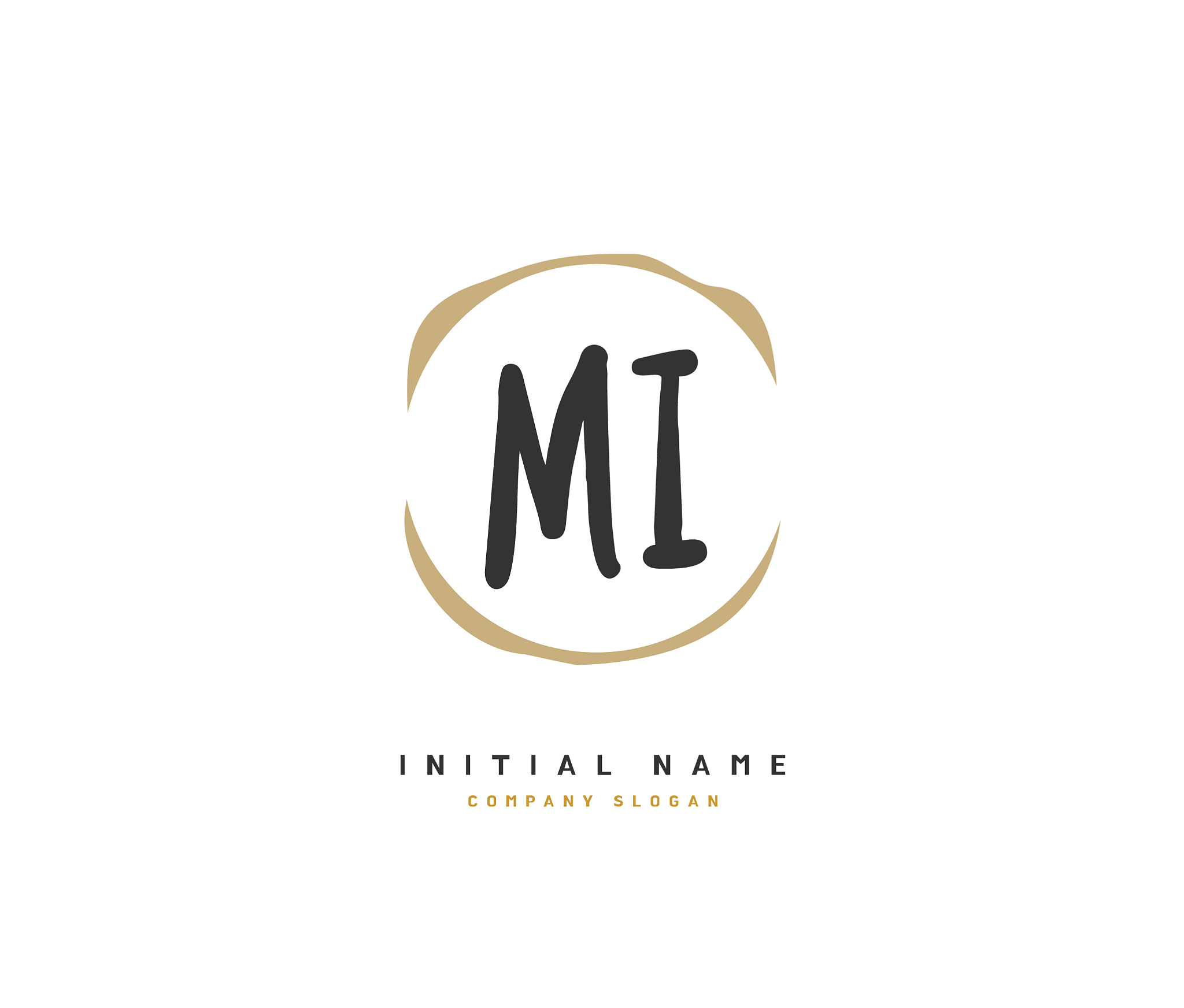 m i mi beauty initial logo handwriting logo of