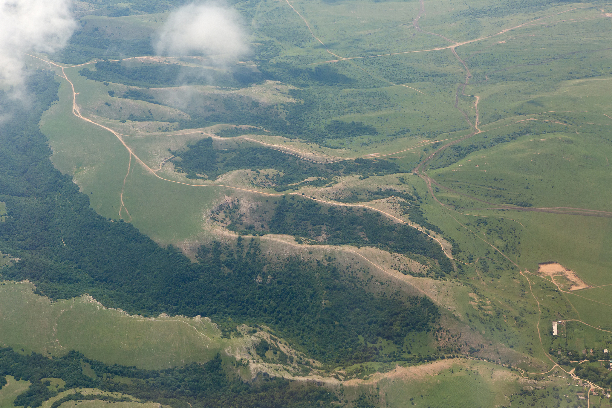 landscape of the summer crimea from the height of aircraft