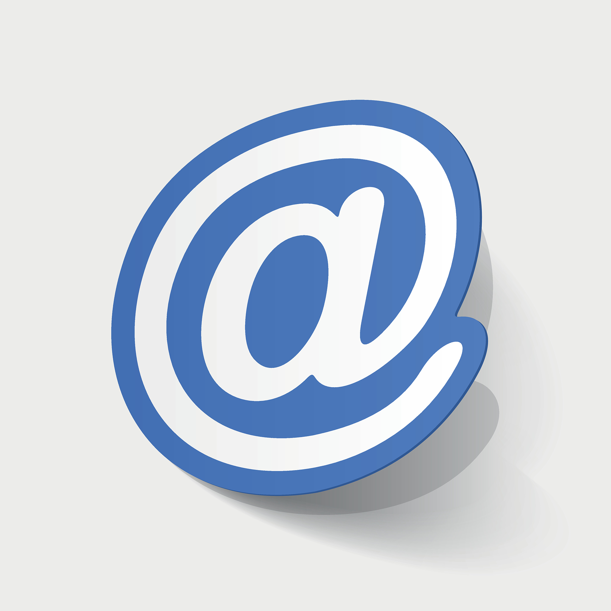 realistic paper sticker: e mail sign