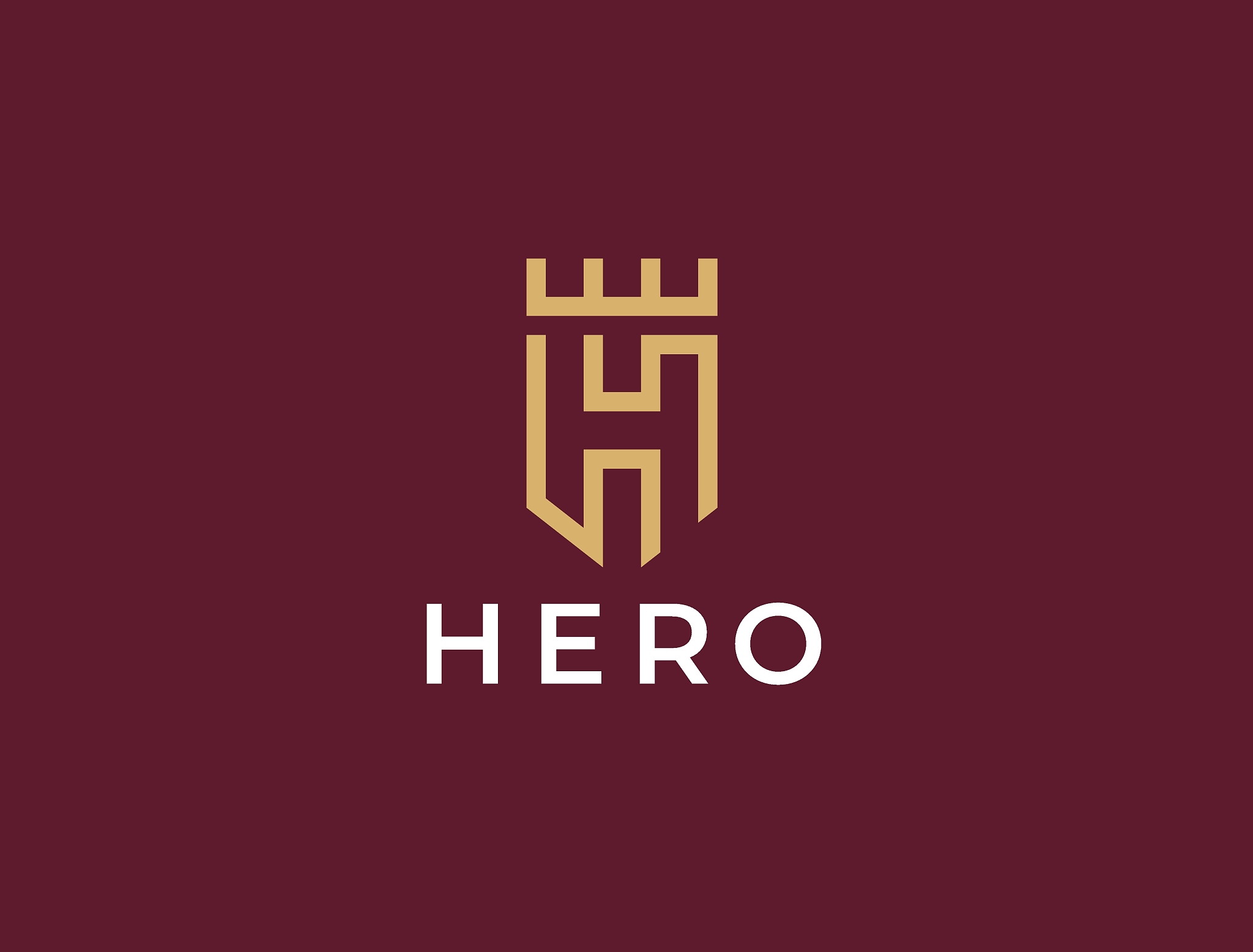 heraldic letter h monogram. elegant minimal logotype design. let