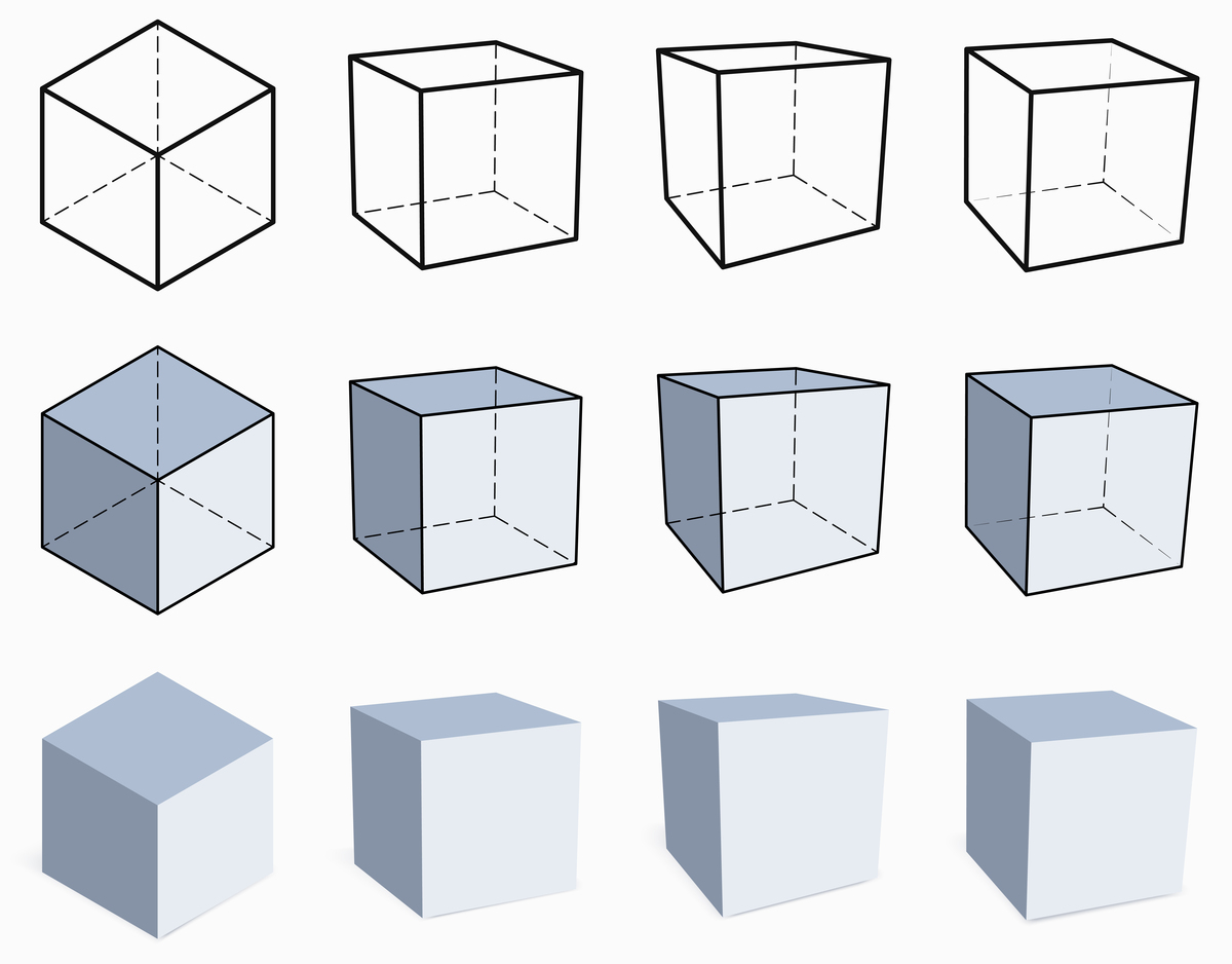 六个正方体组成的立体图形：结构、颜色和特点