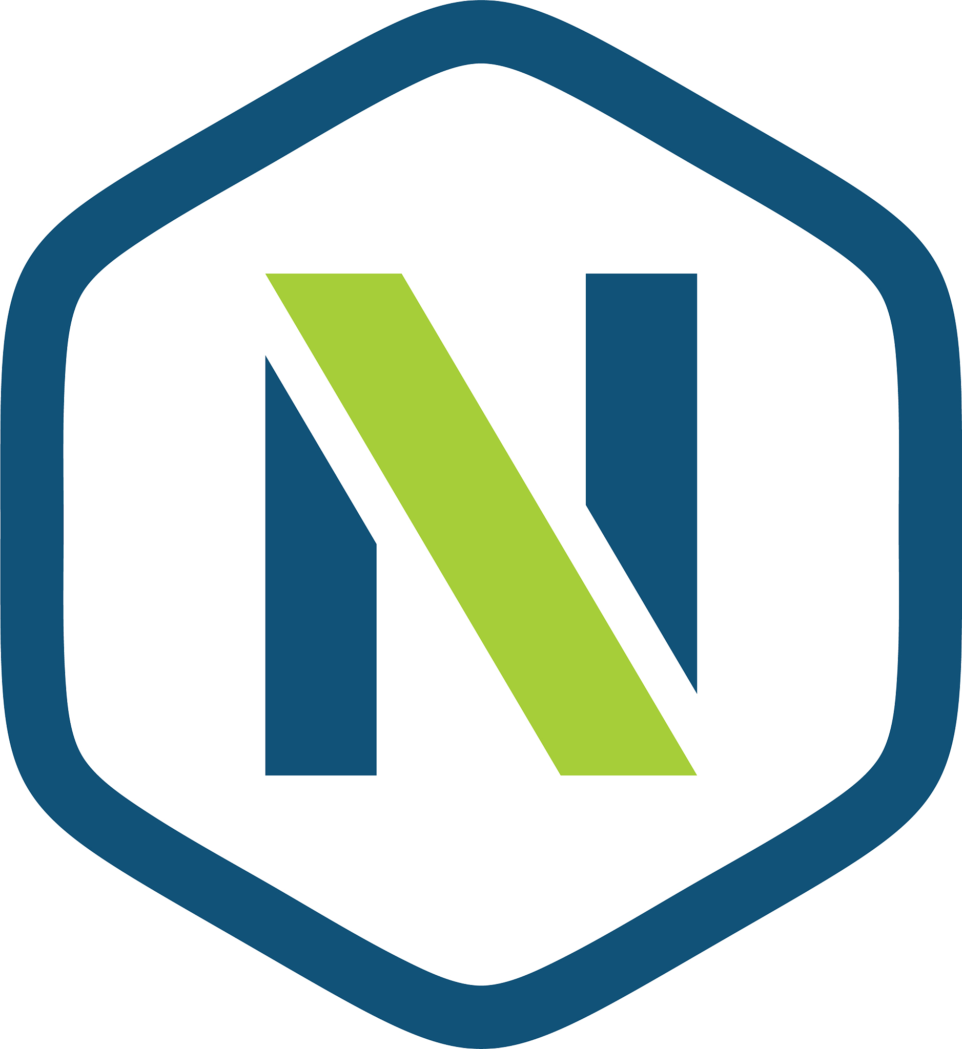 initial n hexagon logo template