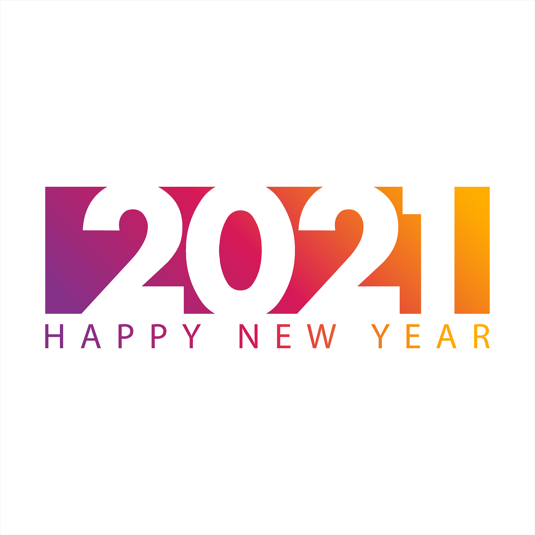 happy new year 2021! elegant colorful gradient design. vector il
