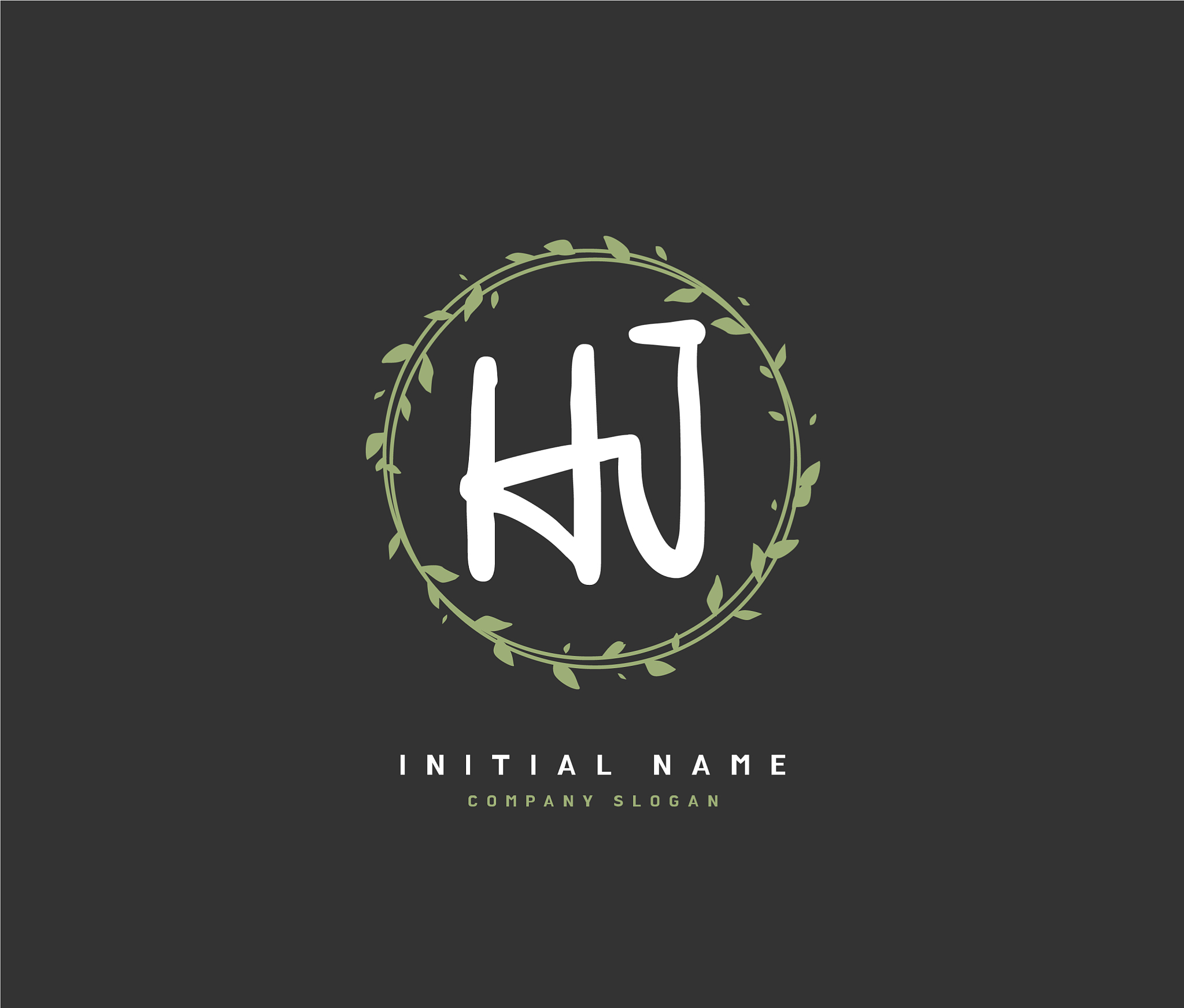 h j hj beauty initial logo handwriting logo of