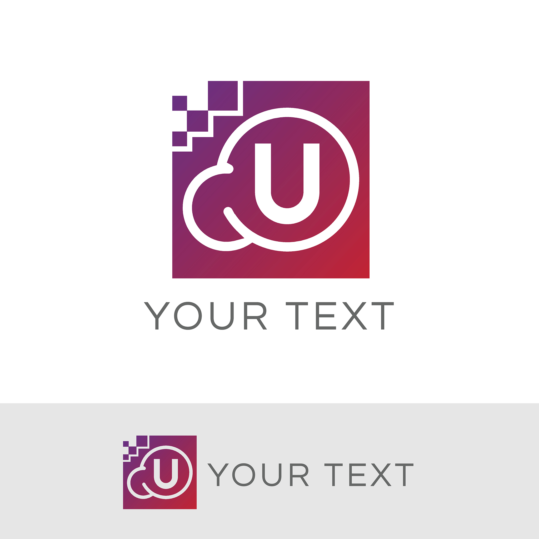 technology  initial letter u icon design