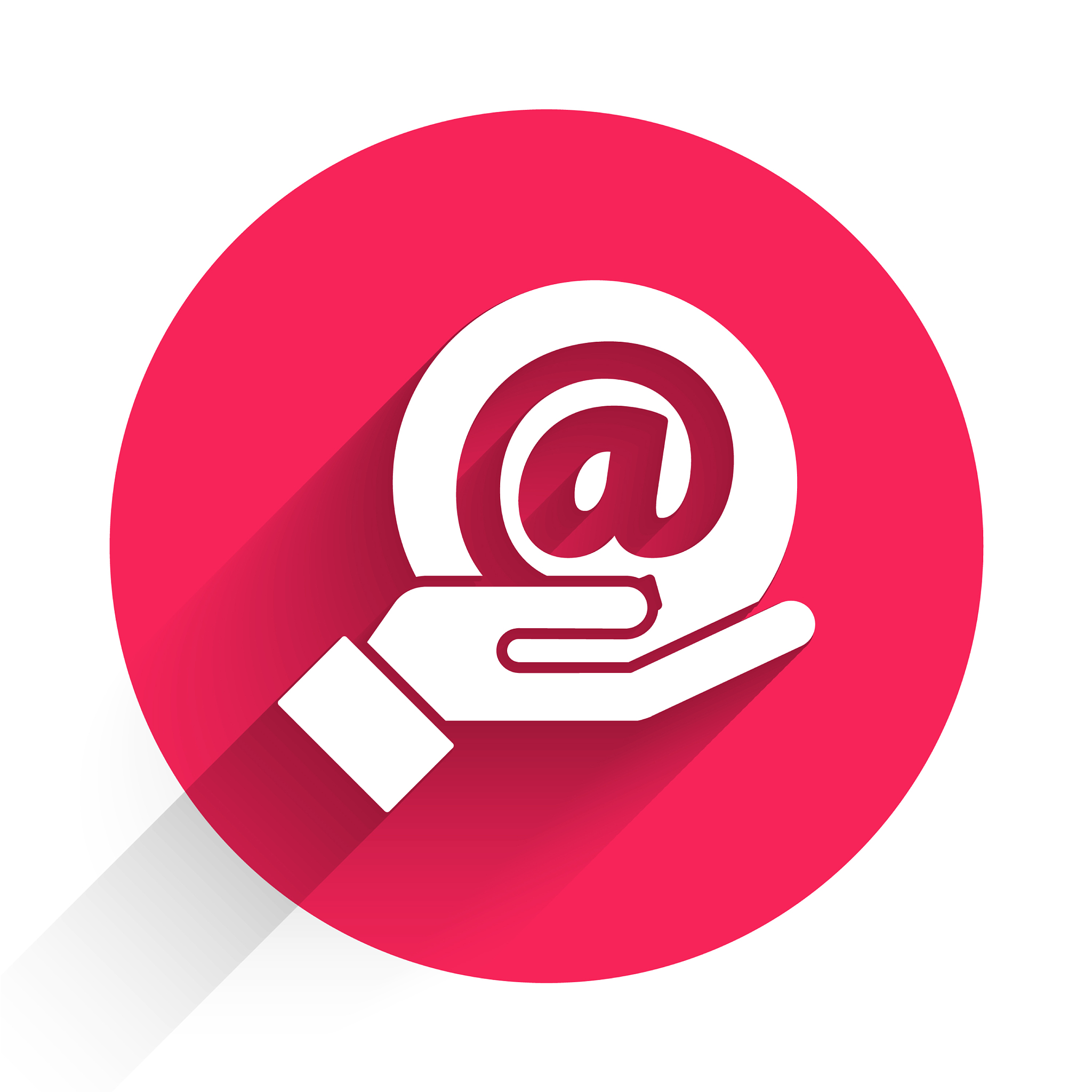 white mail and e-mail in hand icon isolated with