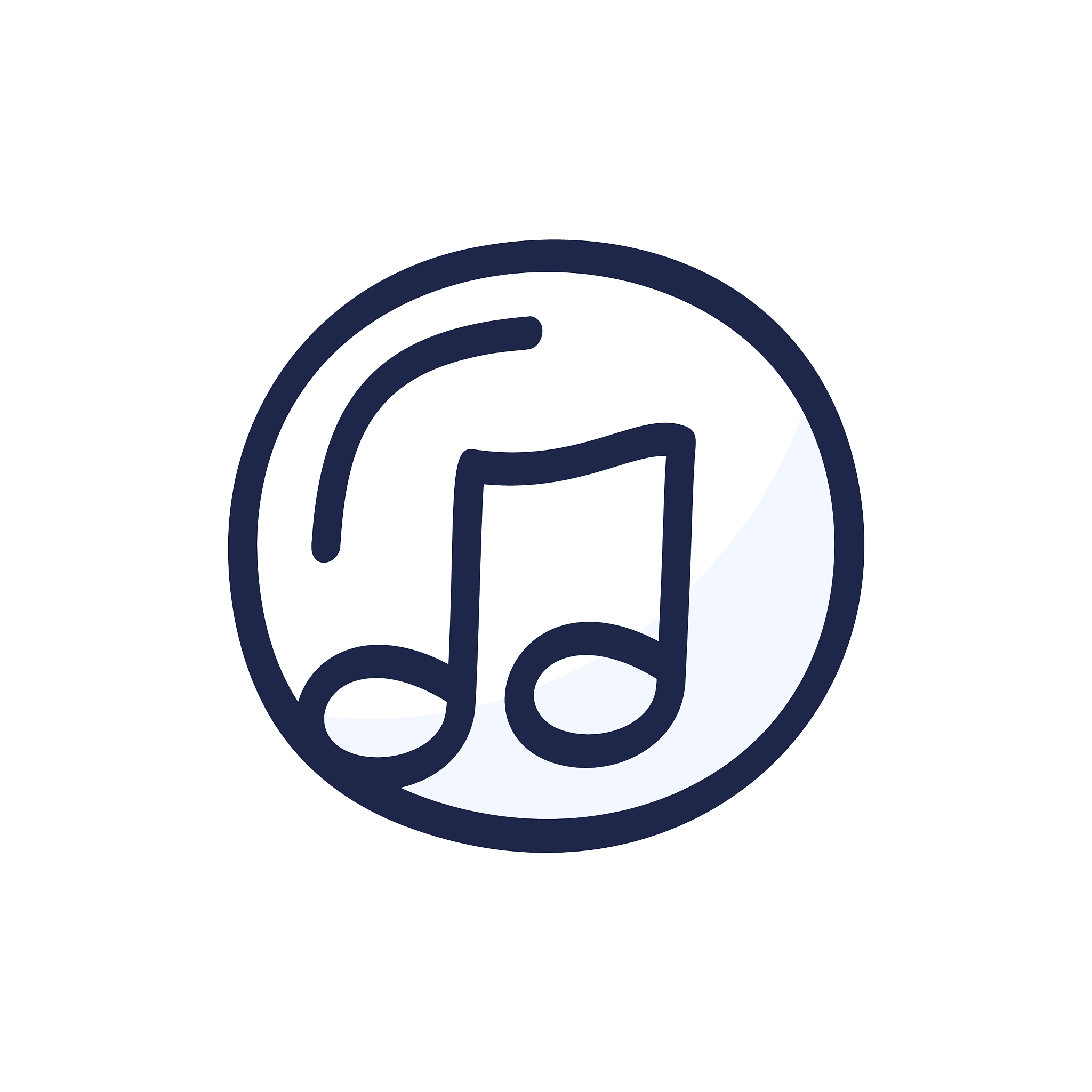 hand drawn cd with music note doodle icon hand