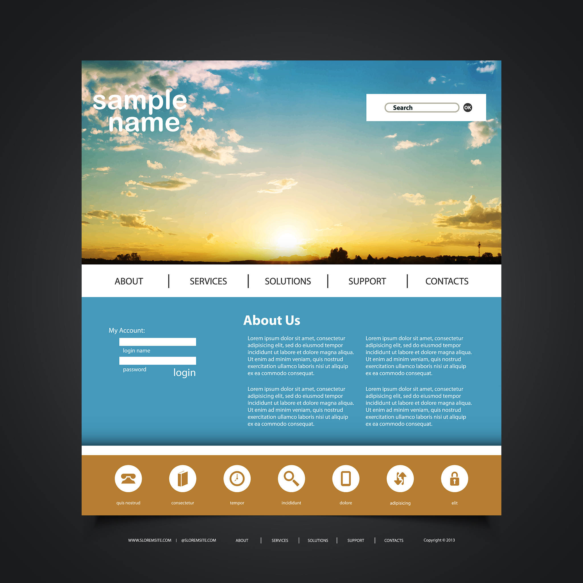 one page website template