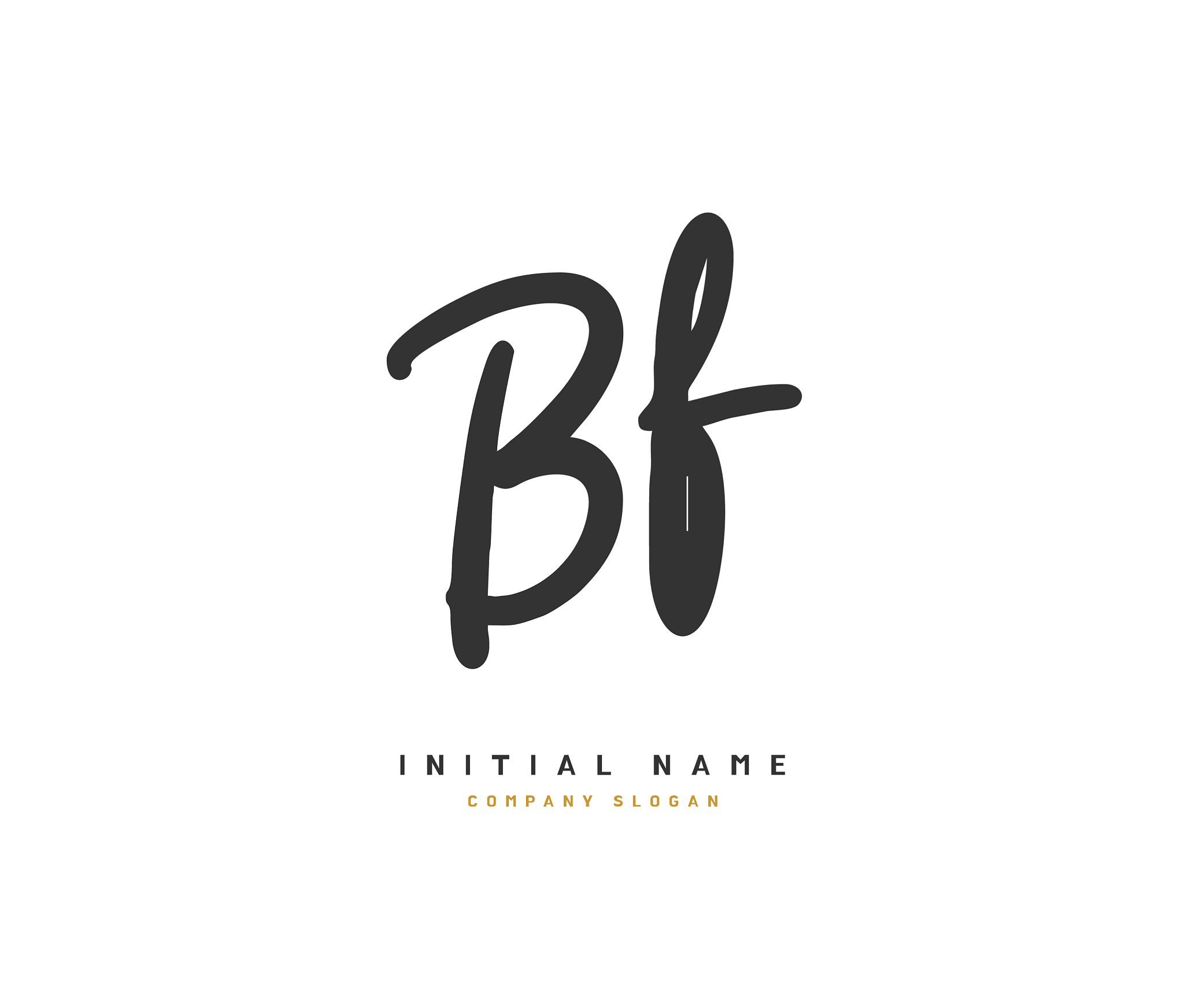 b f bf beauty initial logo handwriting logo of