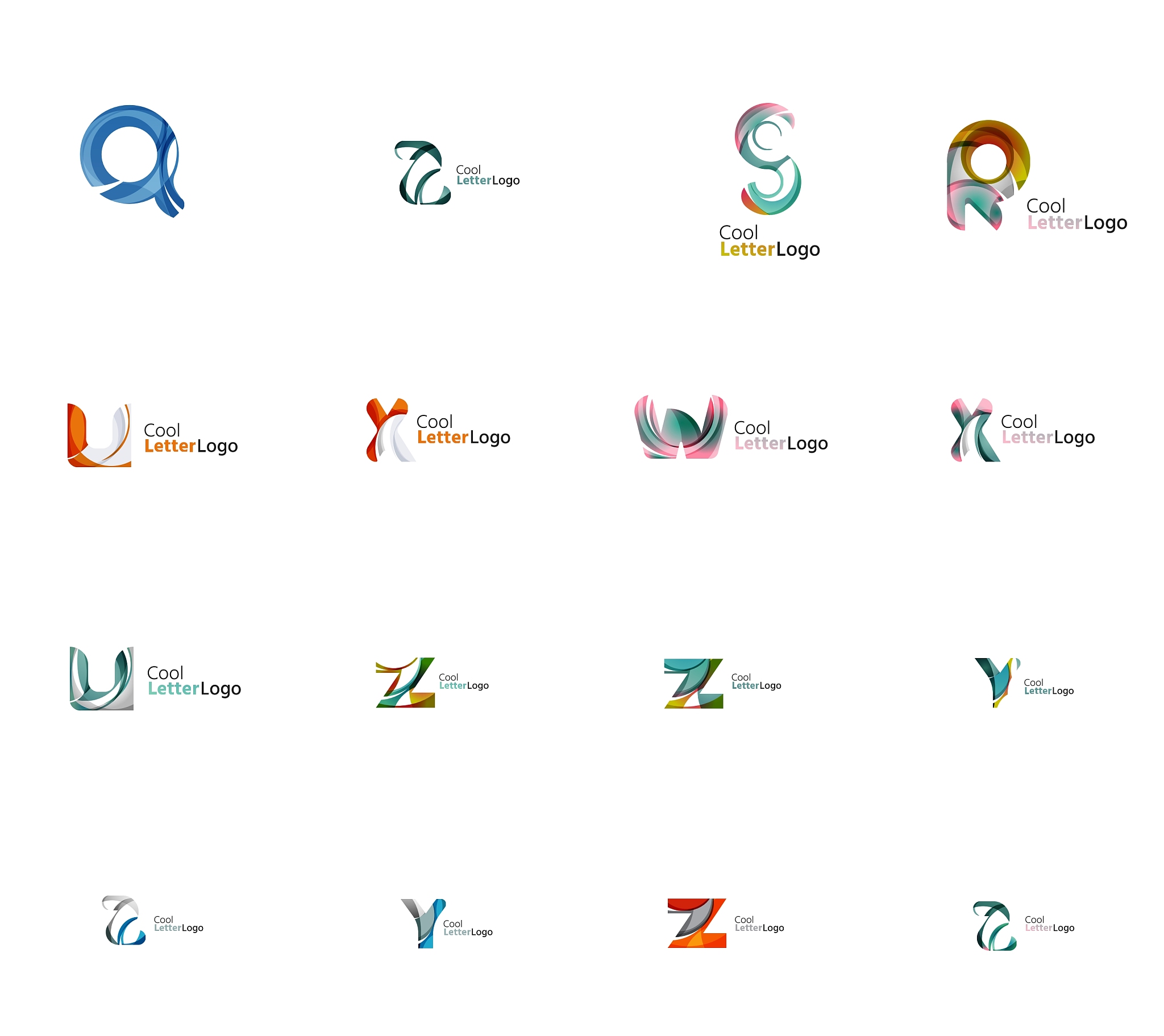 set of universal company logo ideas business icon