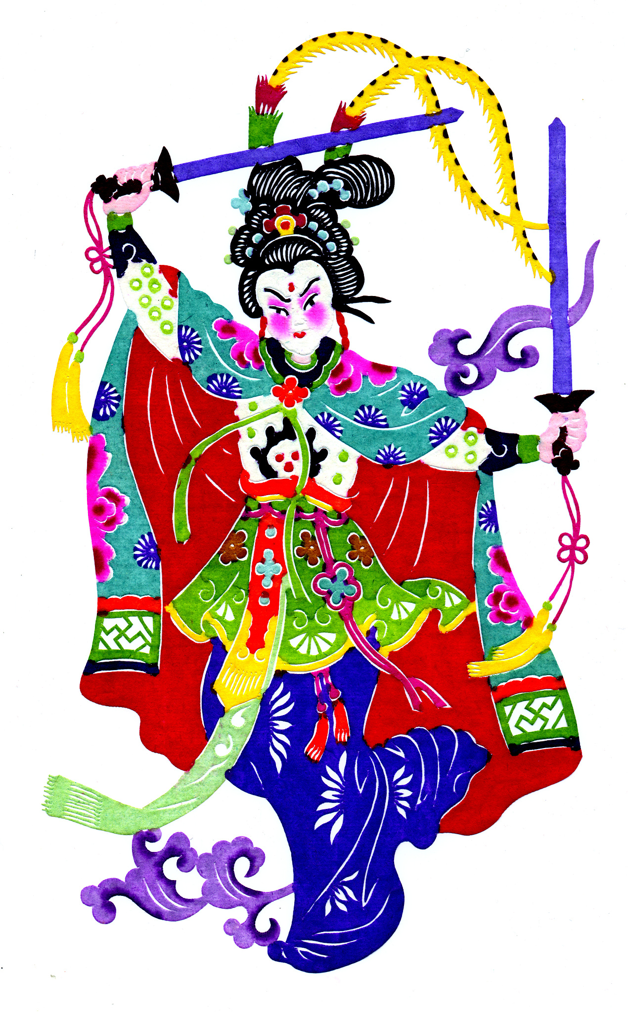 彩色剪纸,京剧人物