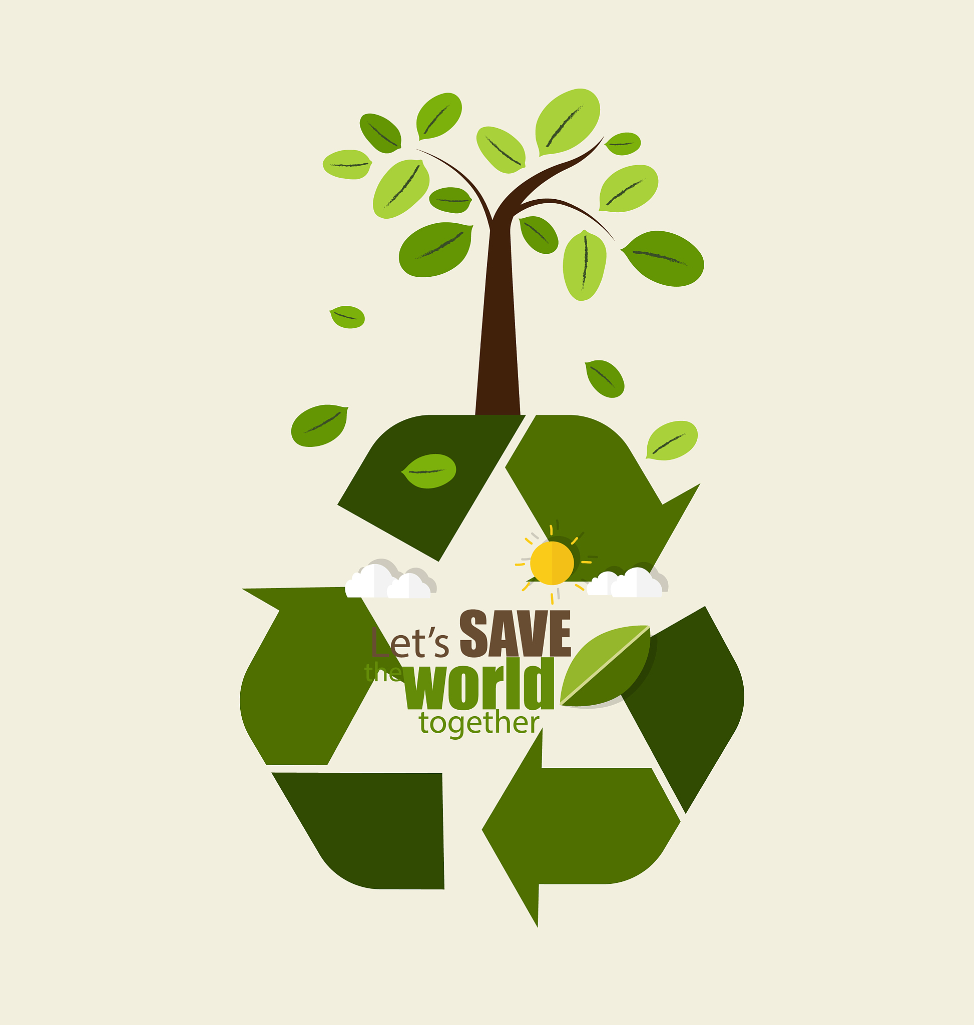 eco friendly ecology concept with recycle symbol
