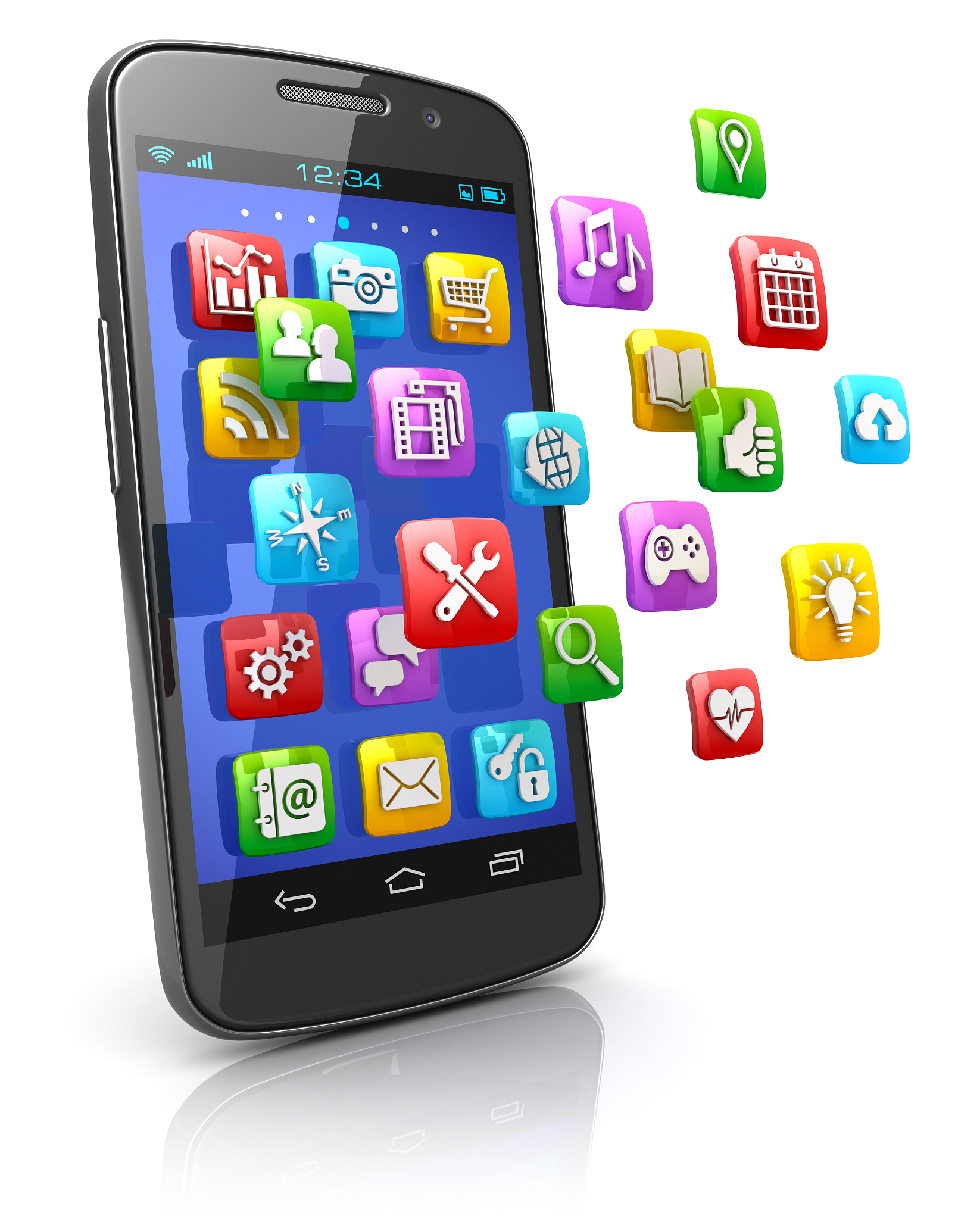 smartphone with app icons