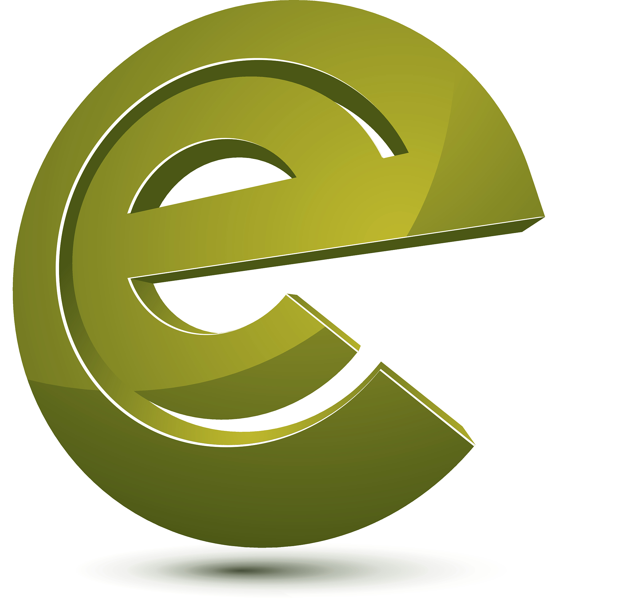 3d unusual e symbol, abstract vector geometric symbol.