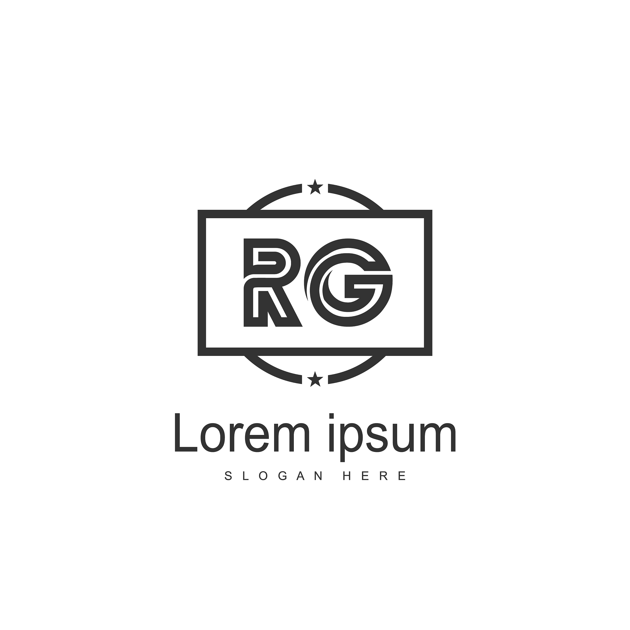 rg logo template design initial letter logo design