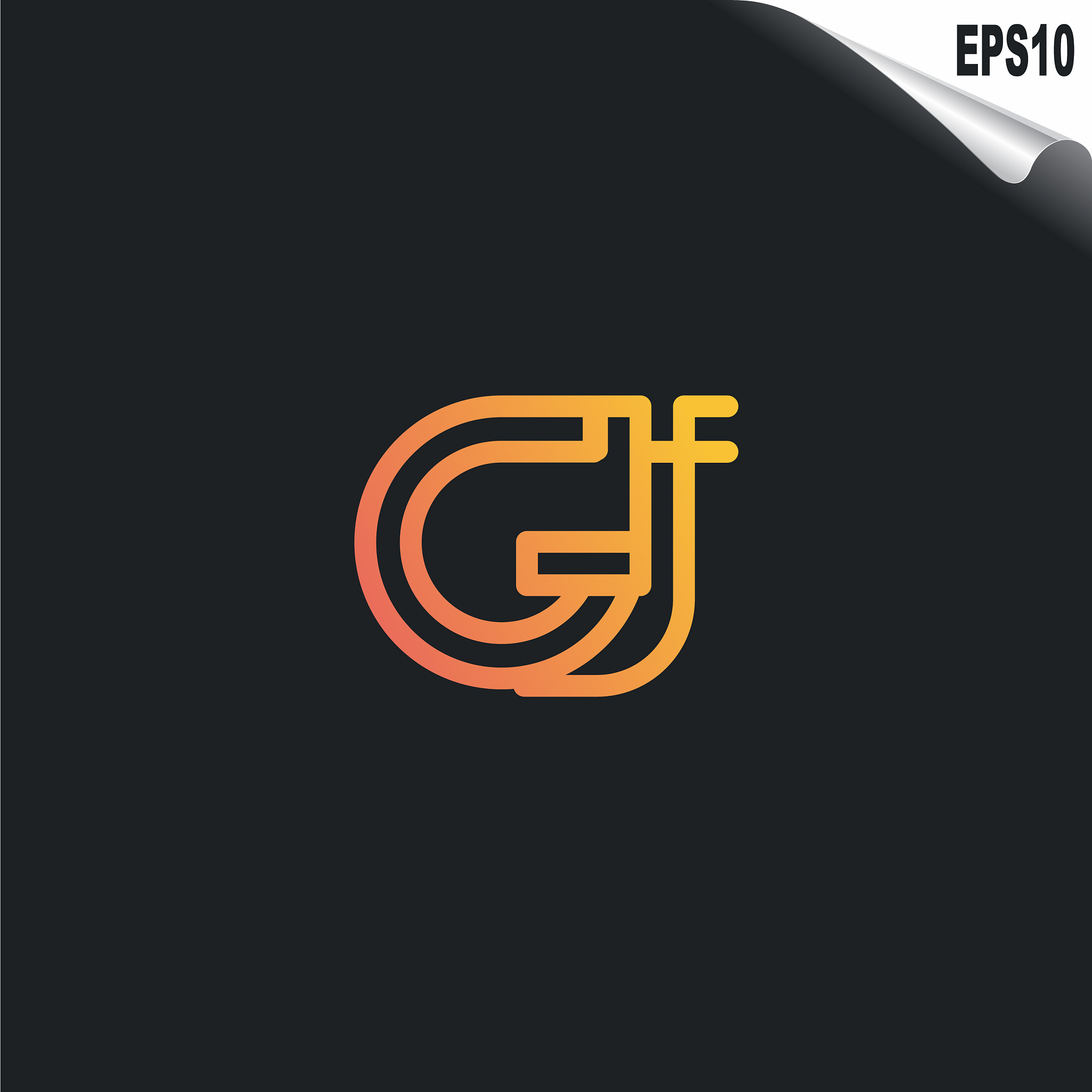 initial gj logo monogram design template simple