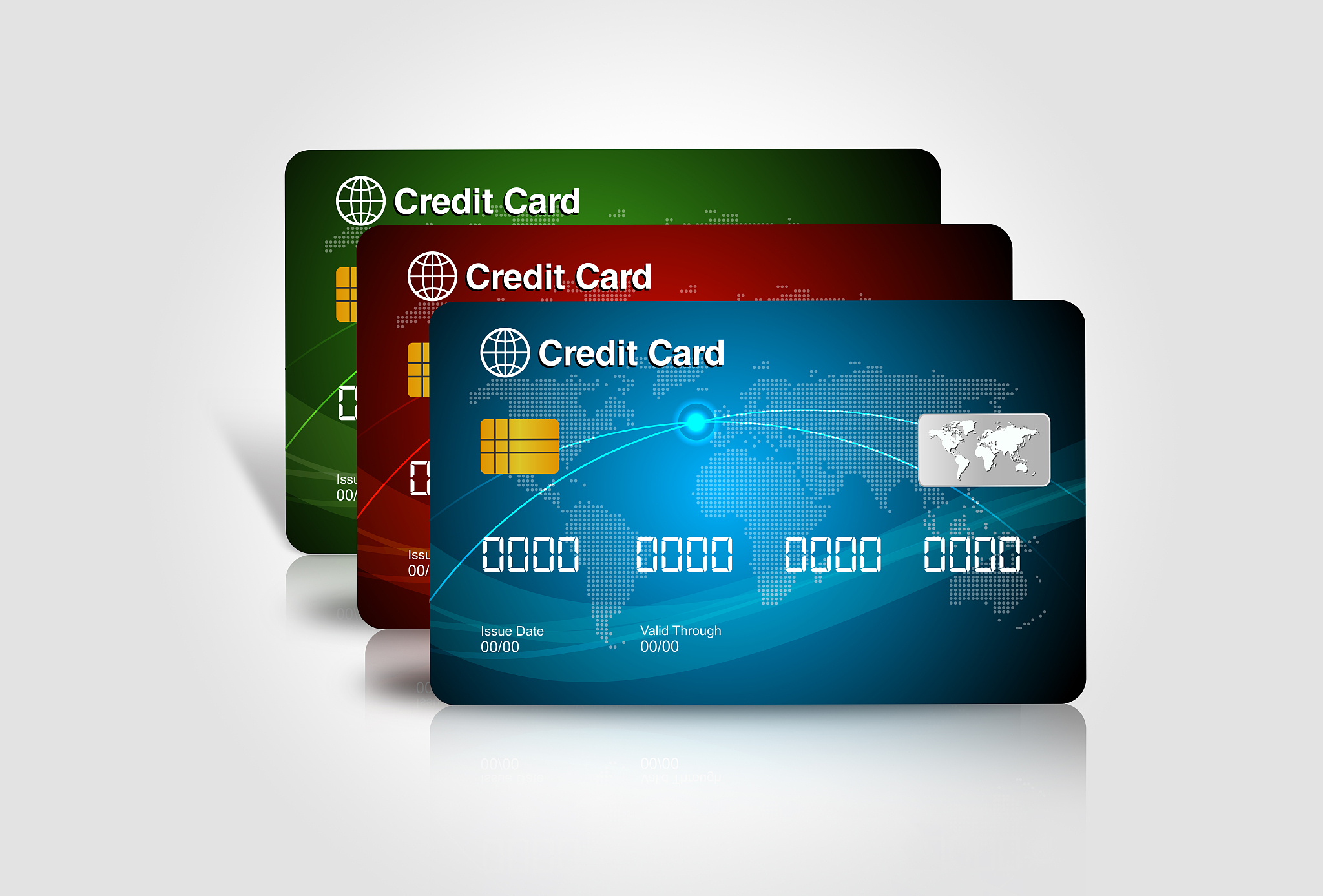 credit card design isolated on white business theme