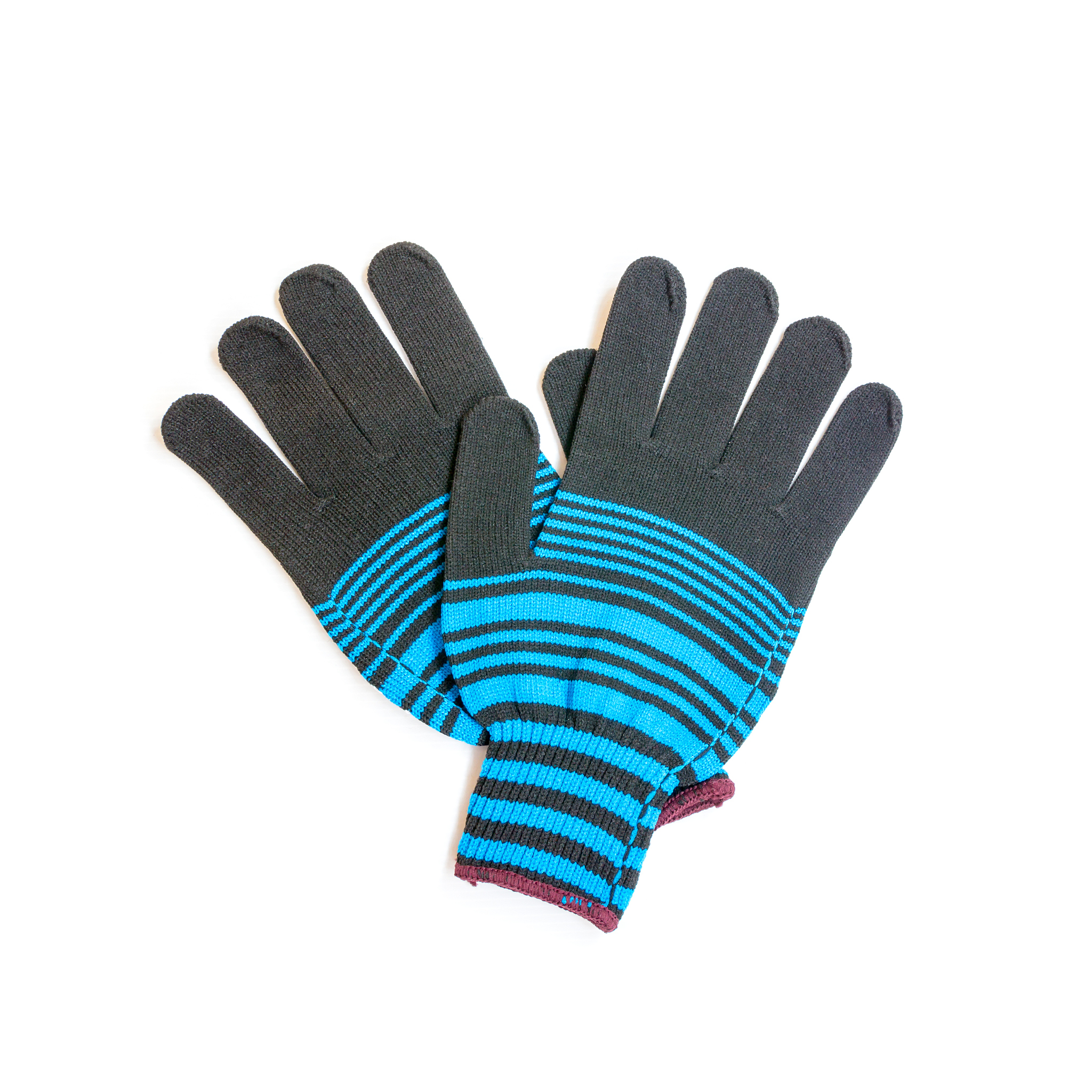 black and blue work gloves