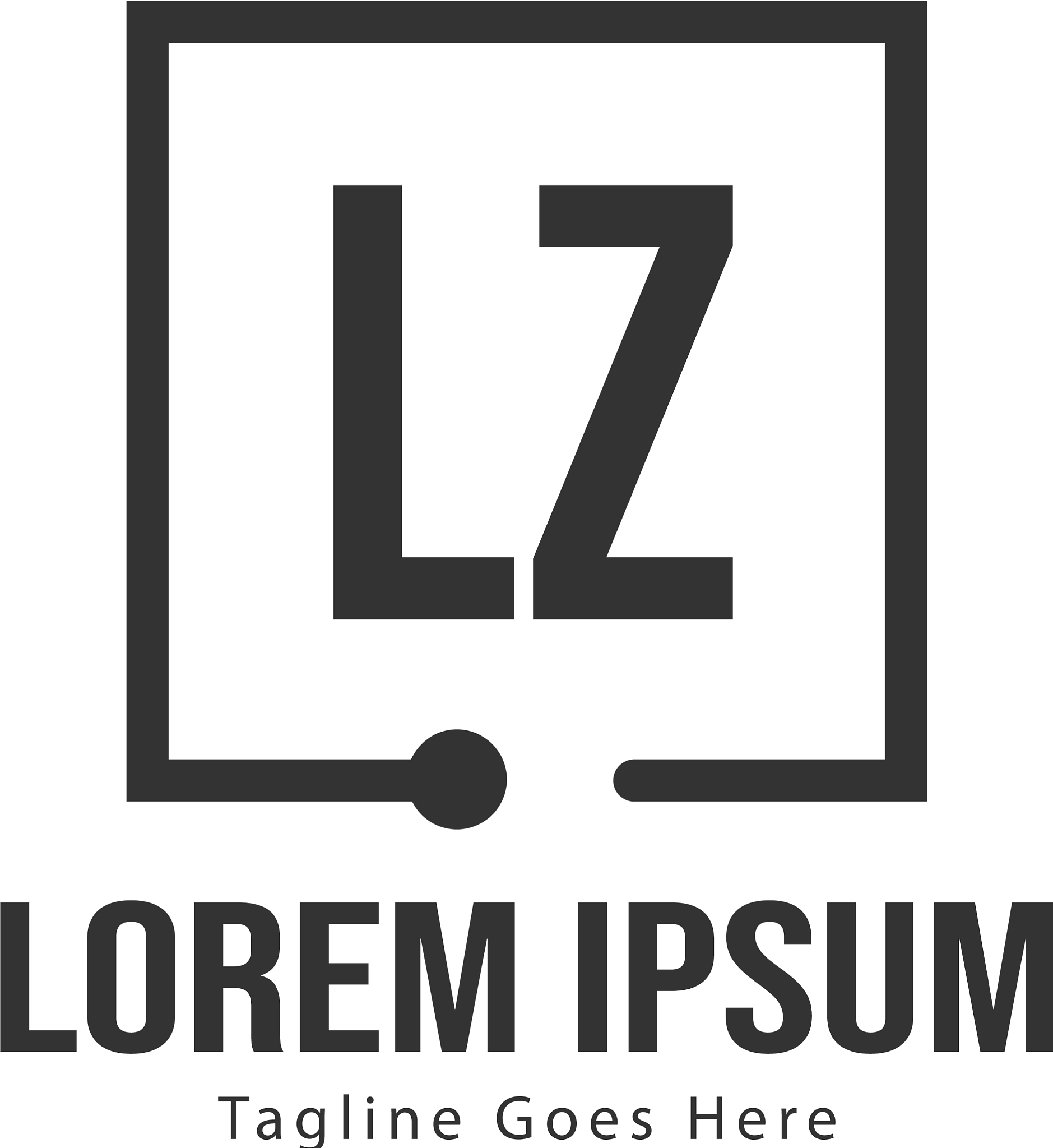 initial lz logo template with modern frame