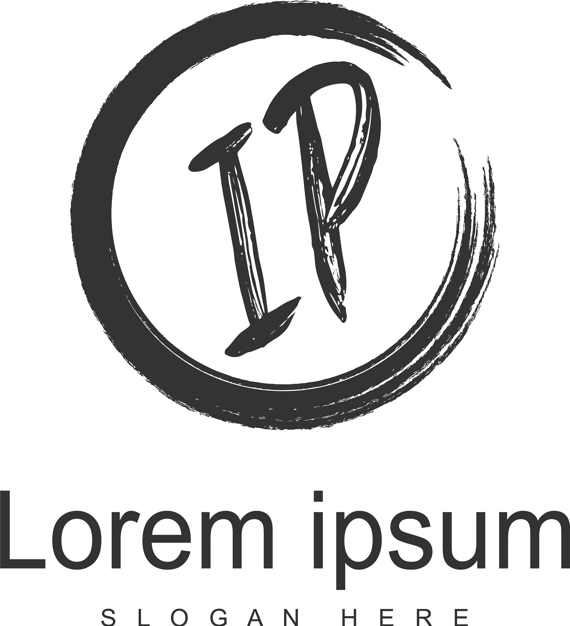 initial ip logo template with modern frame
