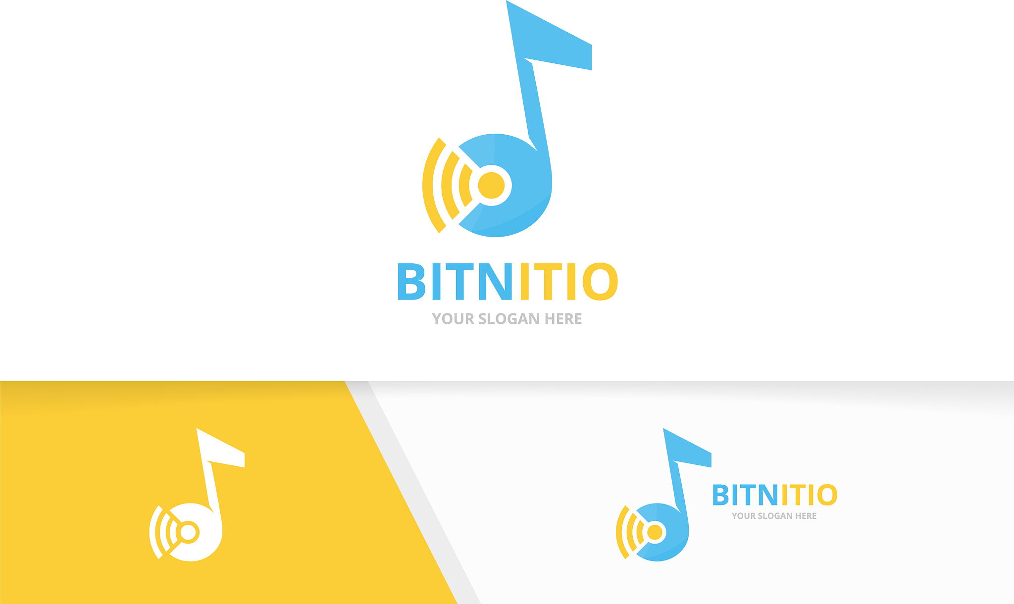 note and wifi logo combination music and