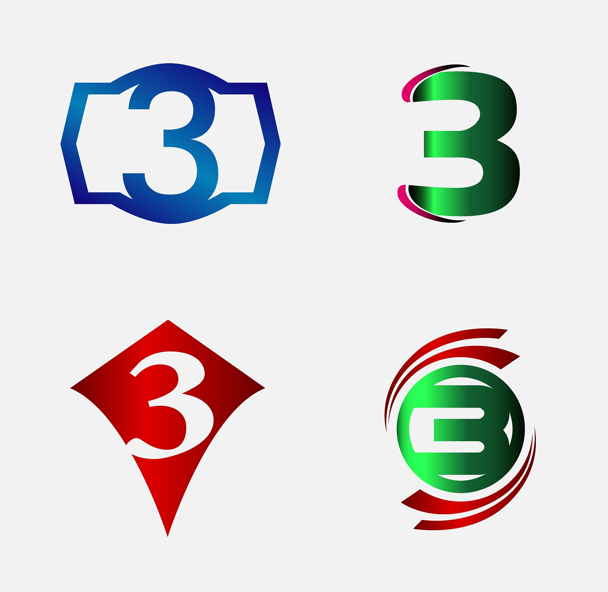 number logo design number three logo logo 3