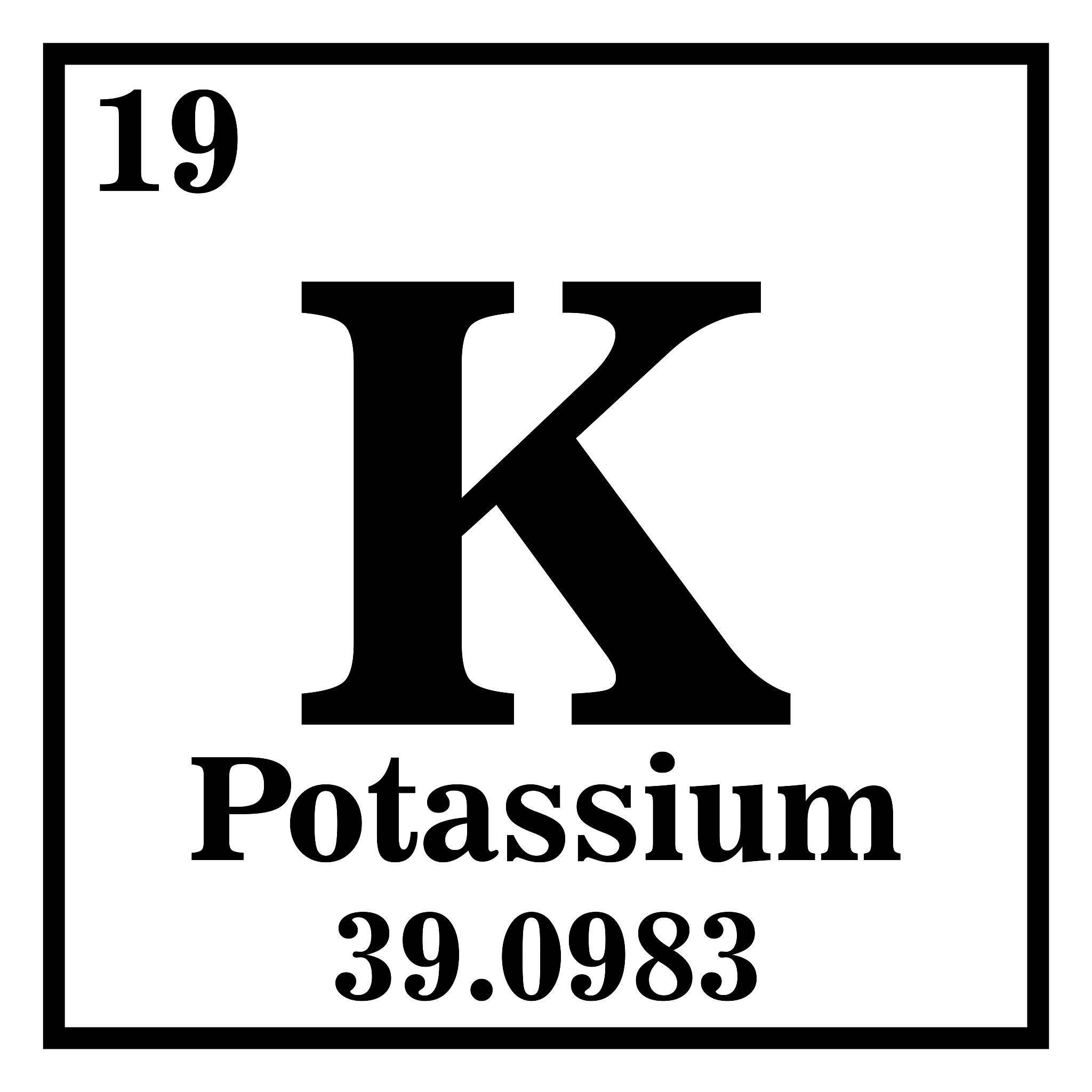 potassium periodic table of the elements vector illustration eps