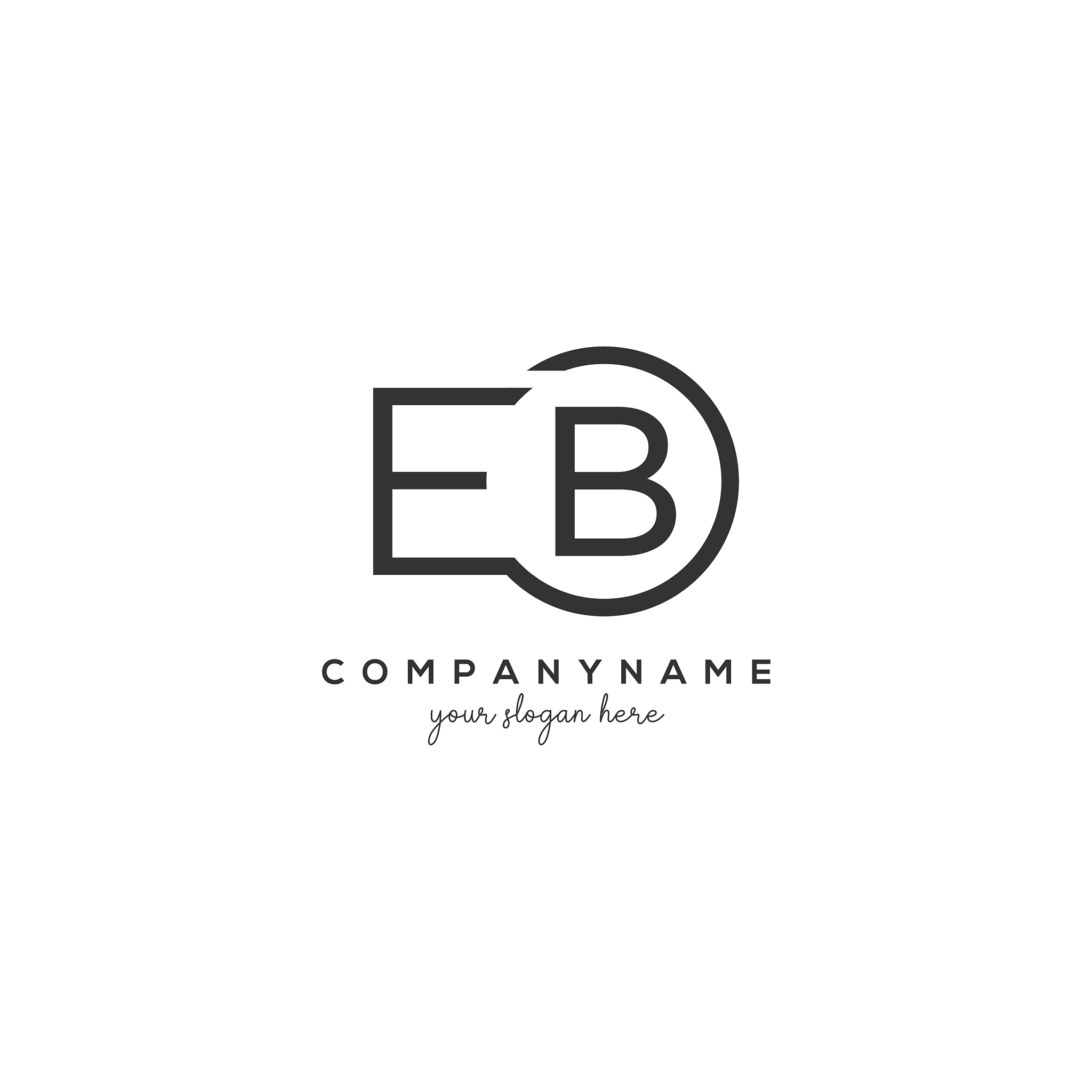 initial eb letter logo with circle template