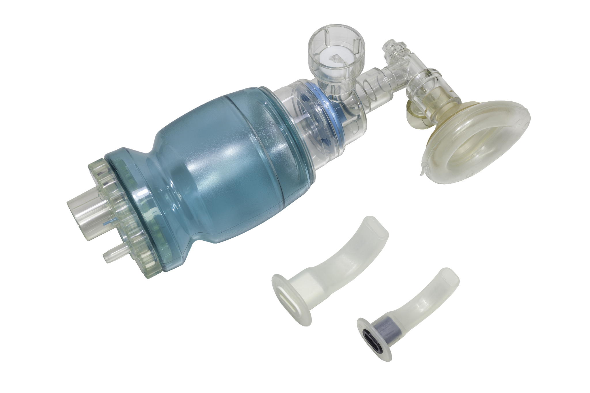 ambu bag for child with oropharyngeal airway.