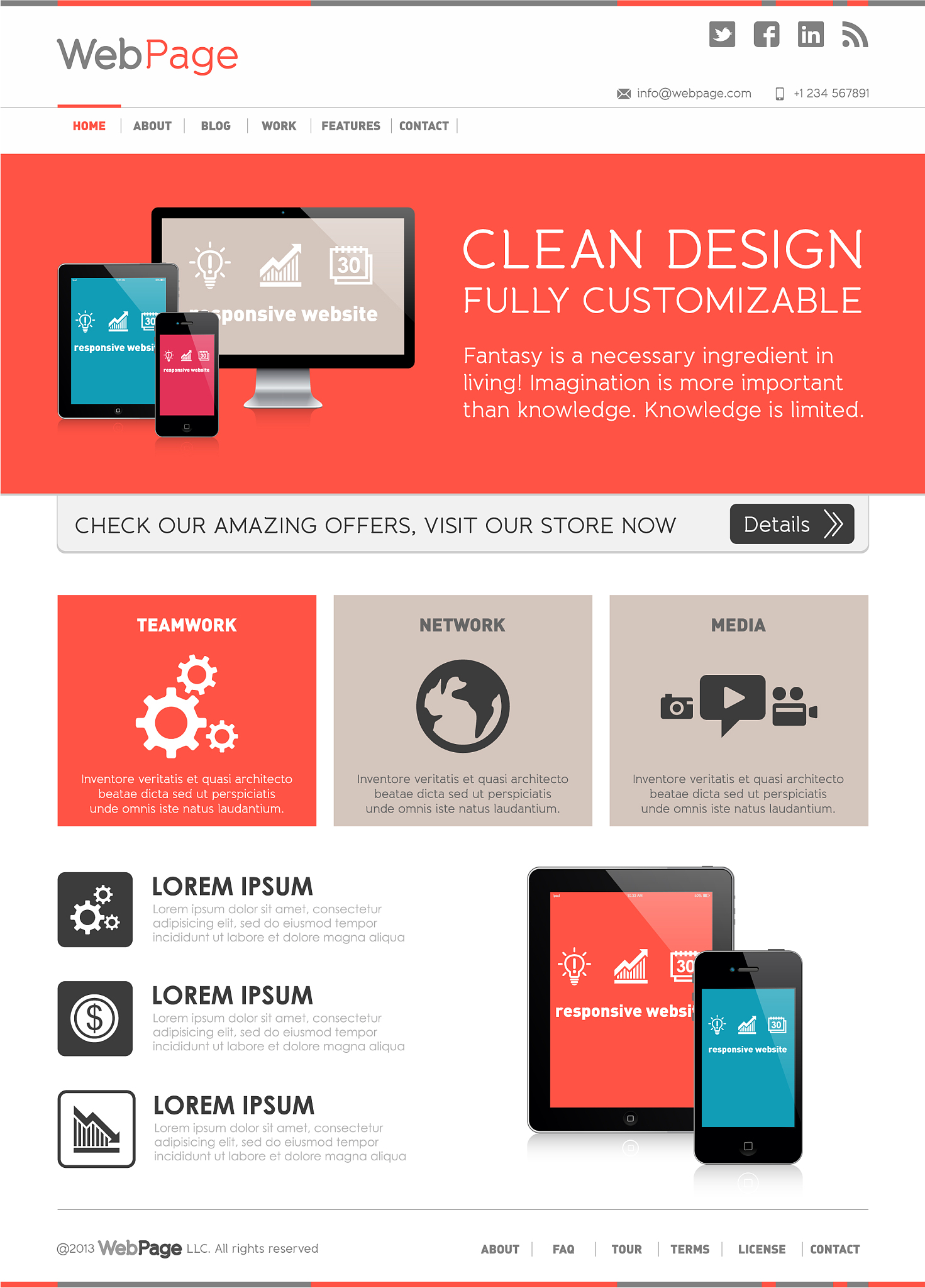 front page web design template