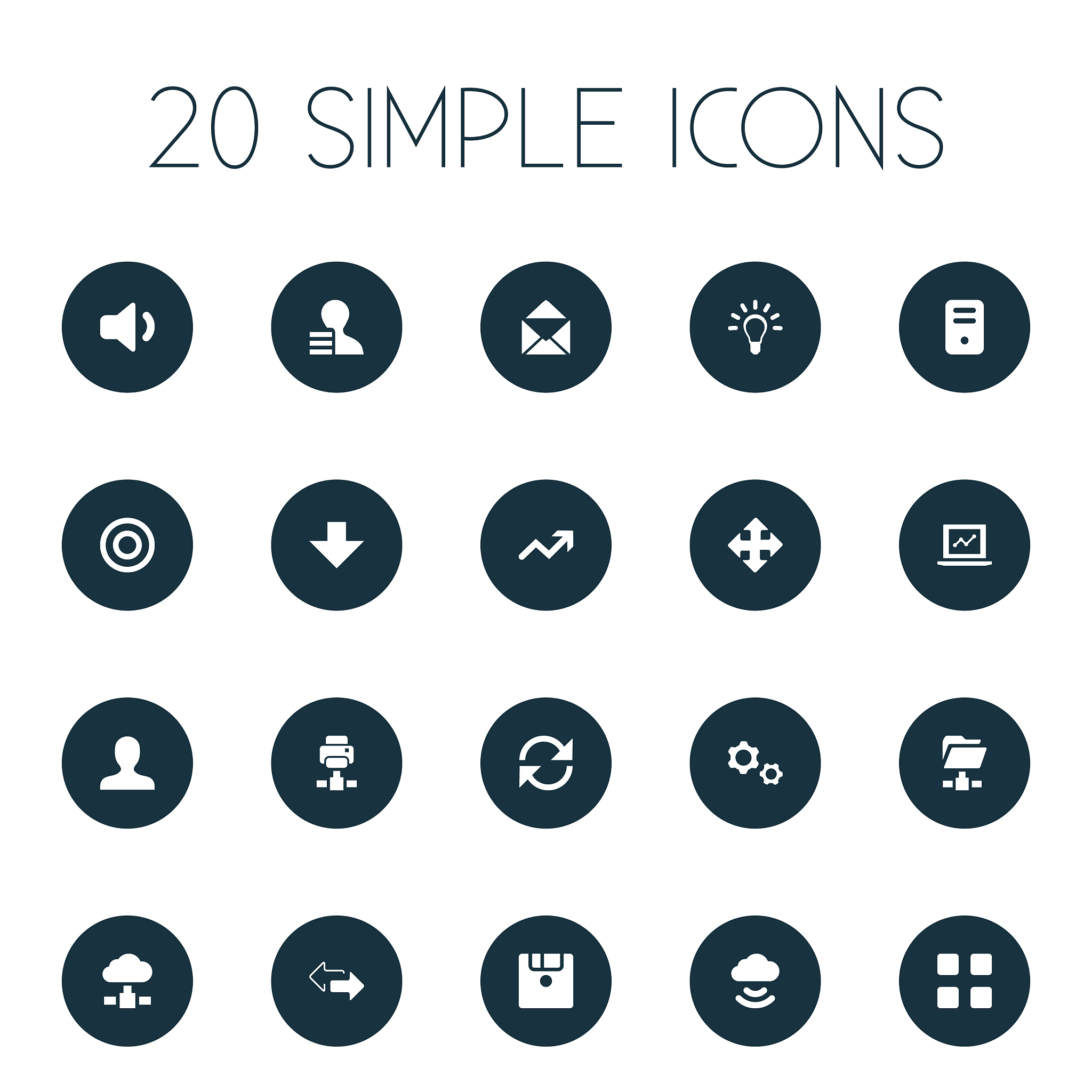 set of simple apps icons