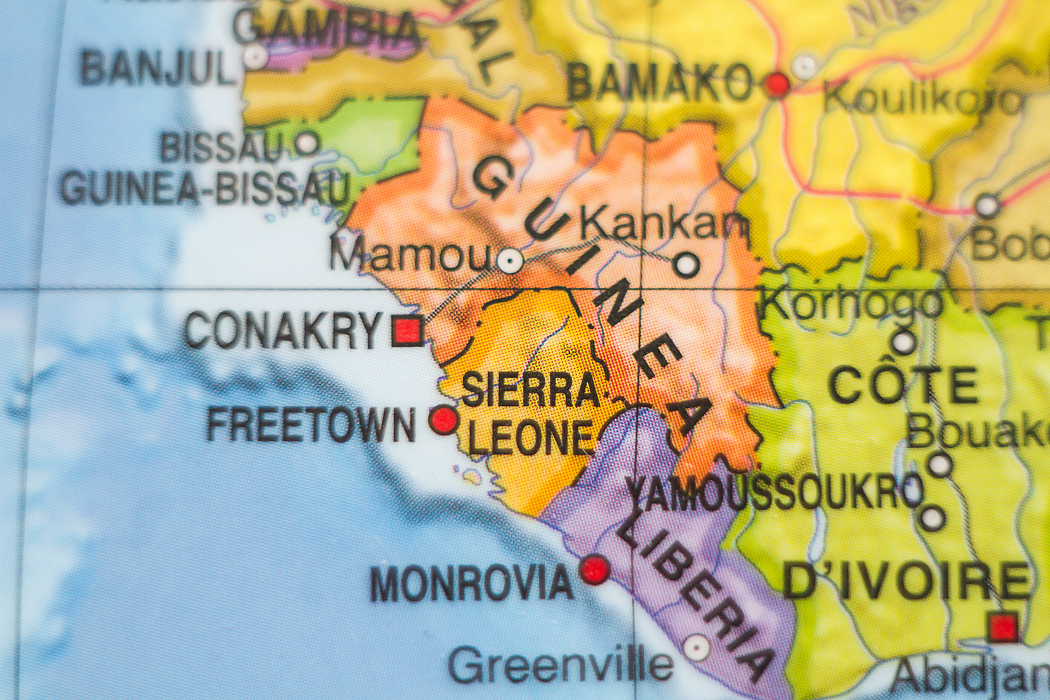 sierra leone country map .