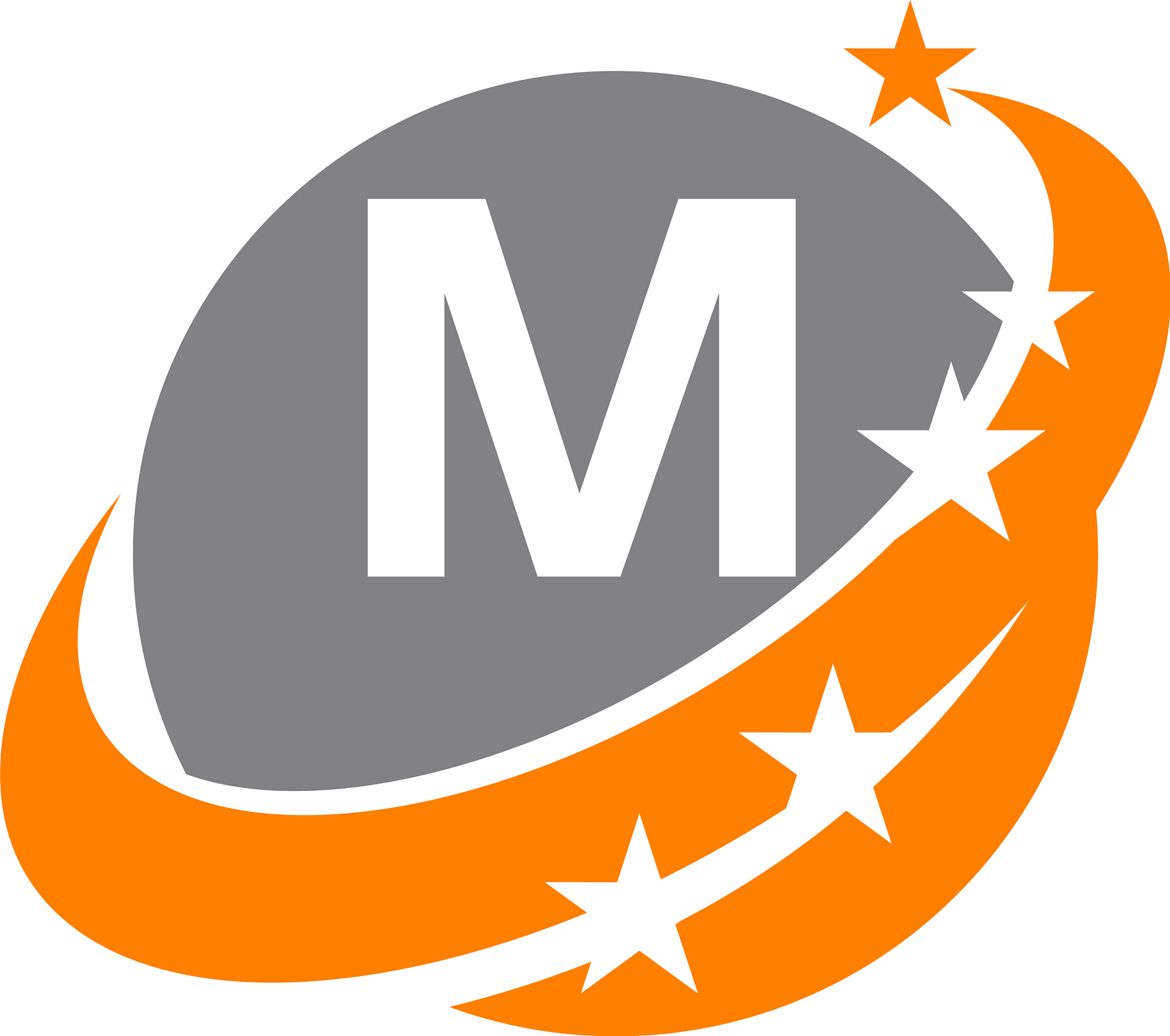 swoosh star solution letter m