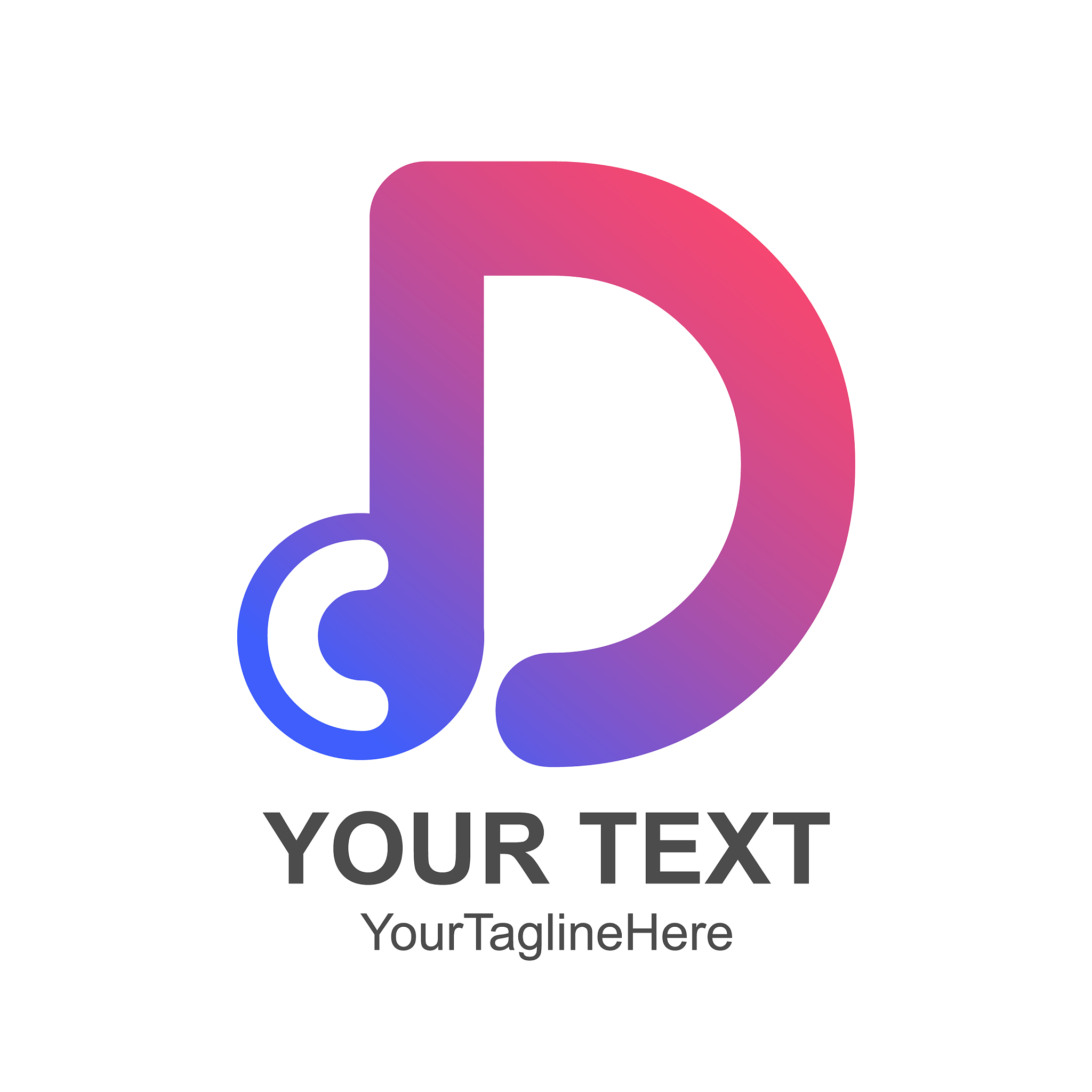 initial letter d logo template colorful design