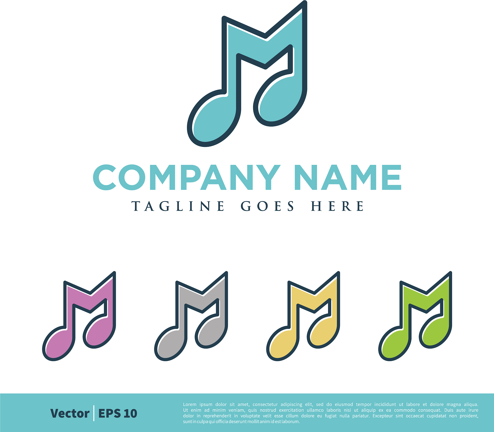 music note letter m icon logo template design eps