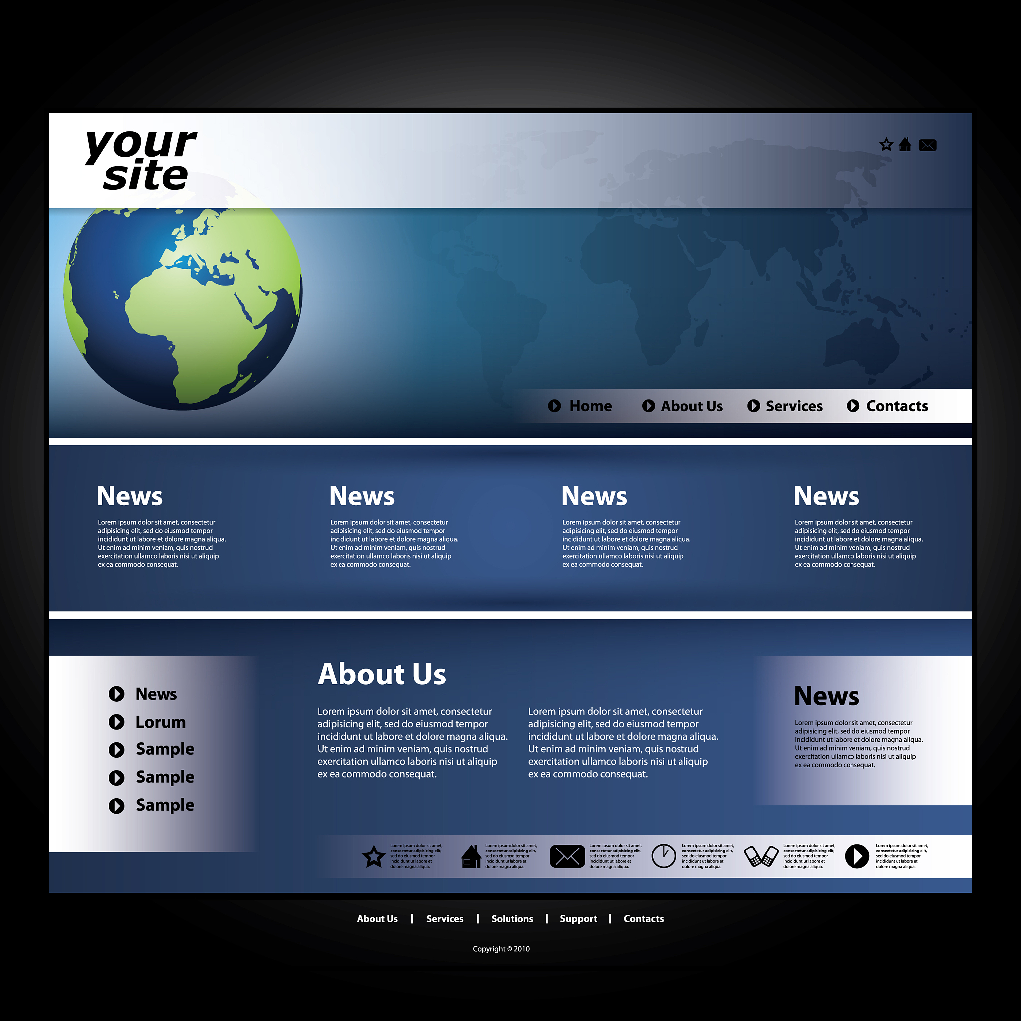 one page website template