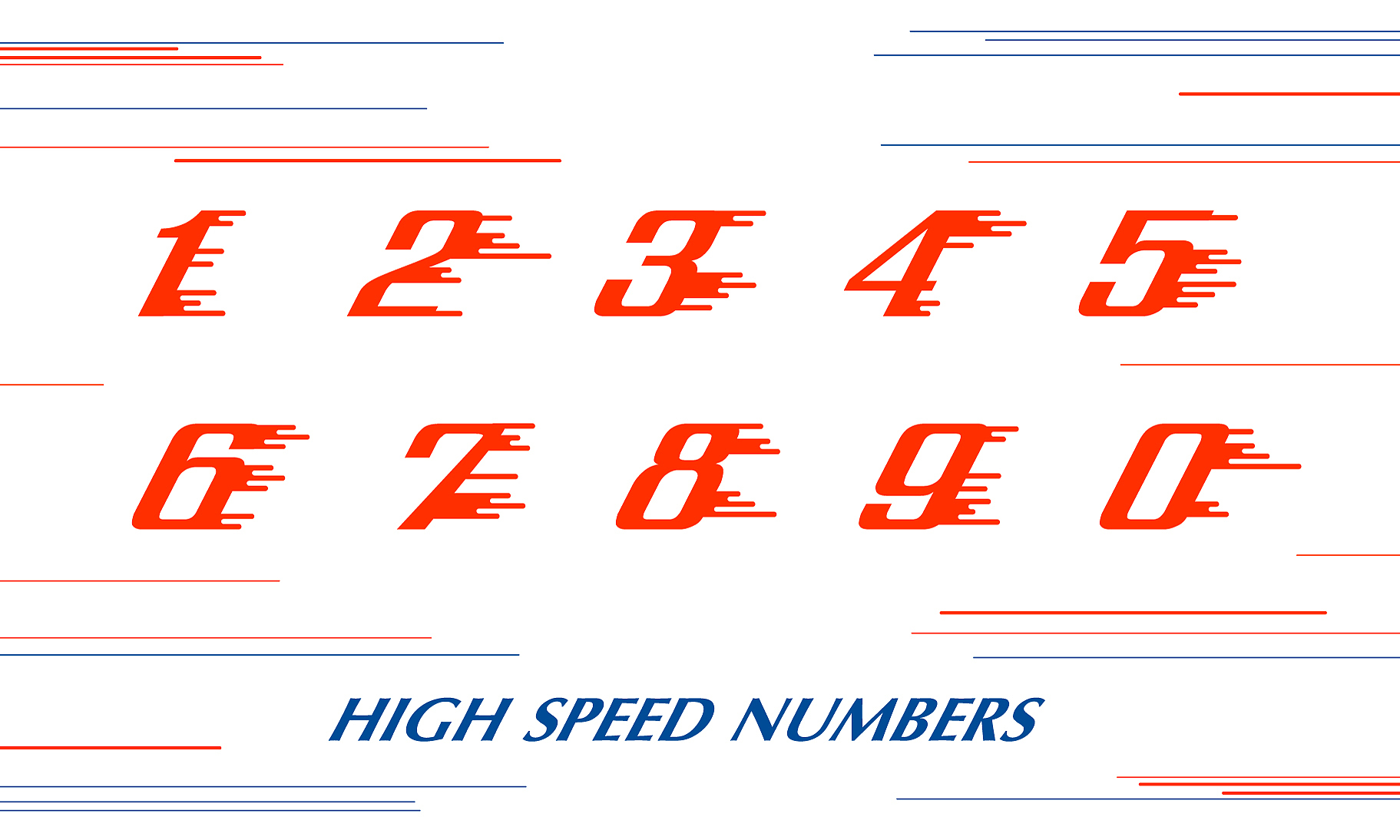speed sport numbers set logo design template