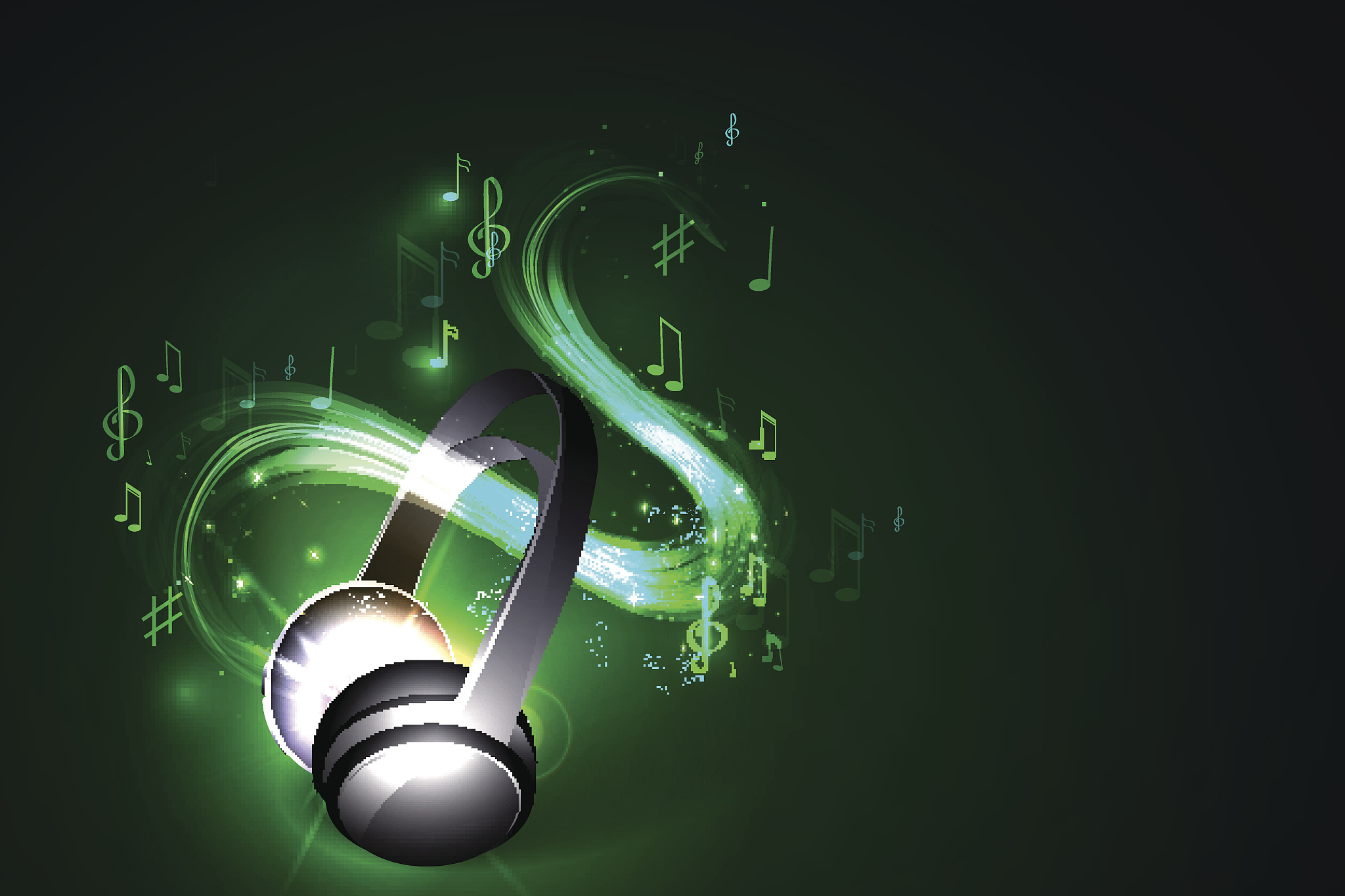 abstract music background headphones