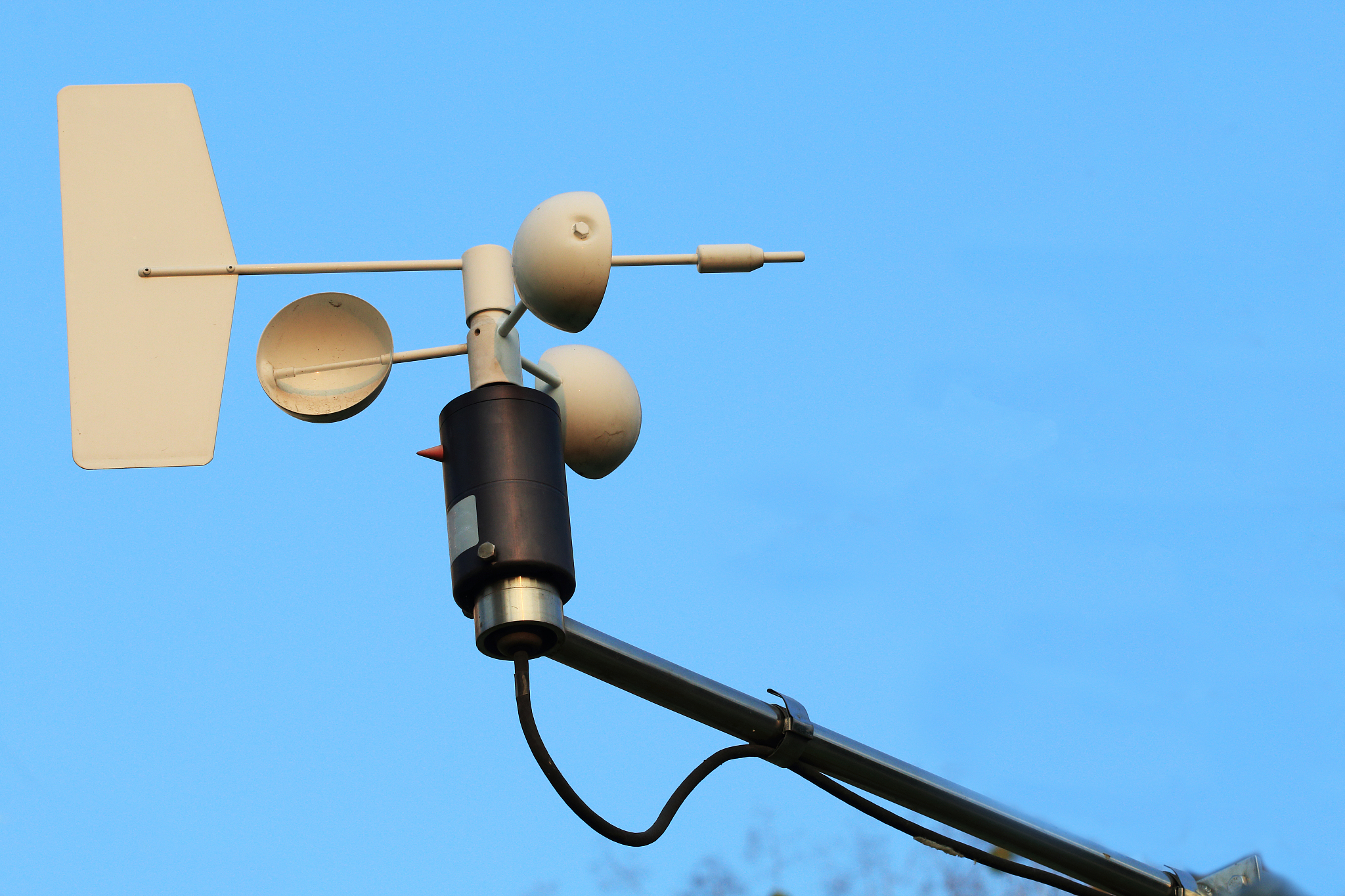 weather station on blue sky