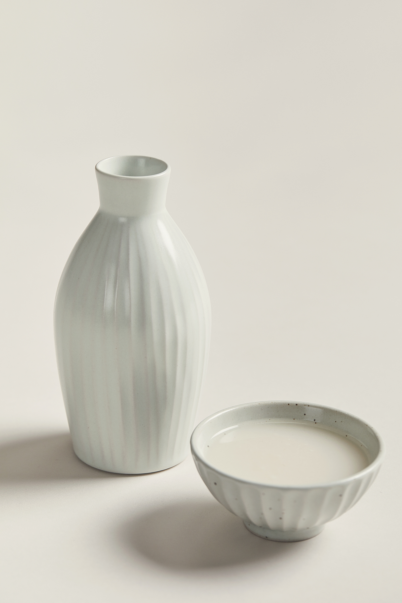 makgeolli, liquor, cup, bottle, raw rice wine
