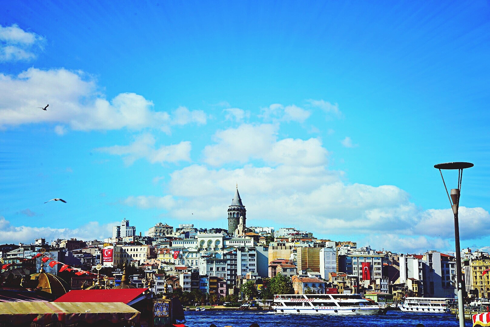 view of cityscape against blue sky