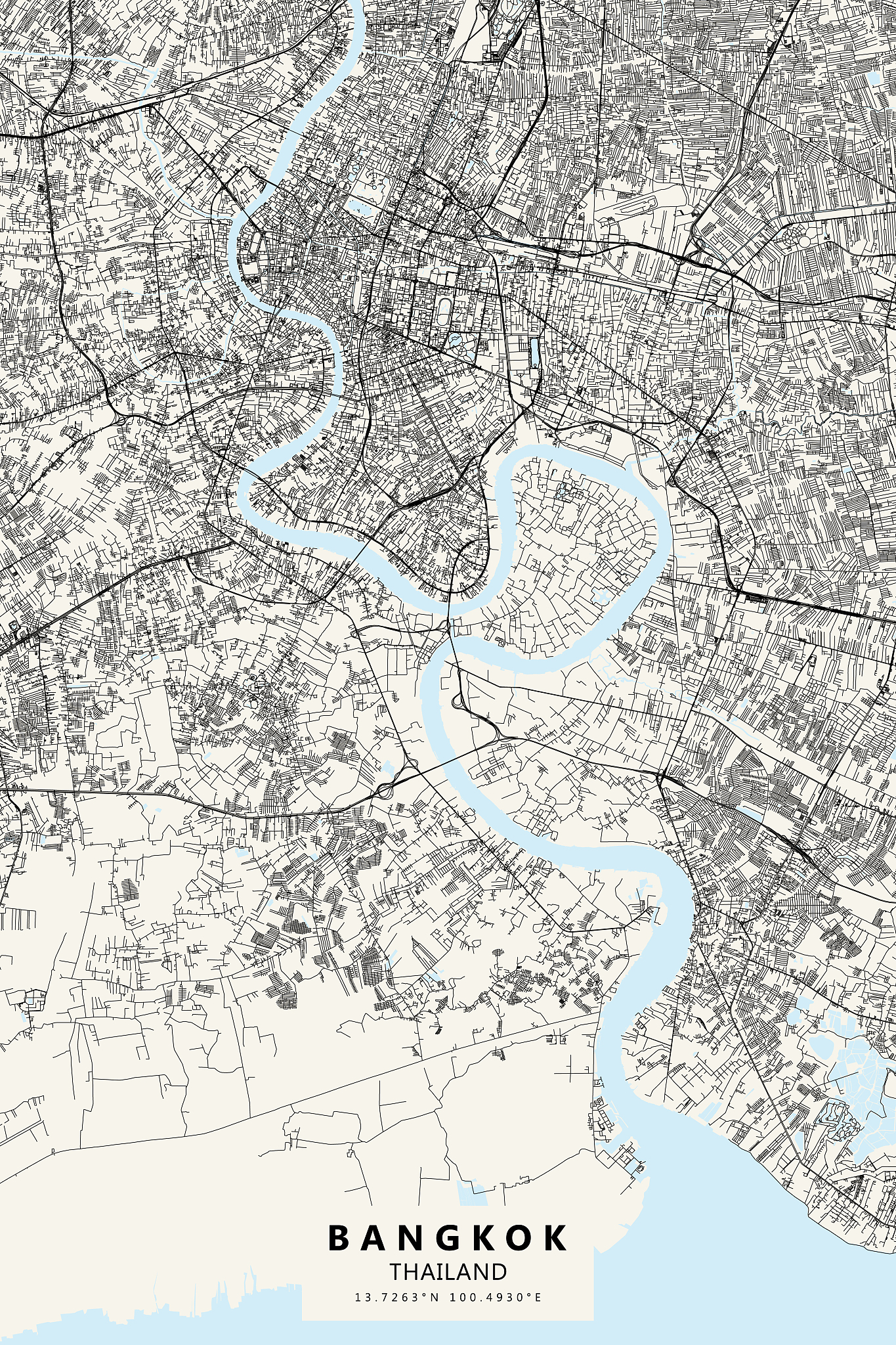 bangkok, thailand vector map